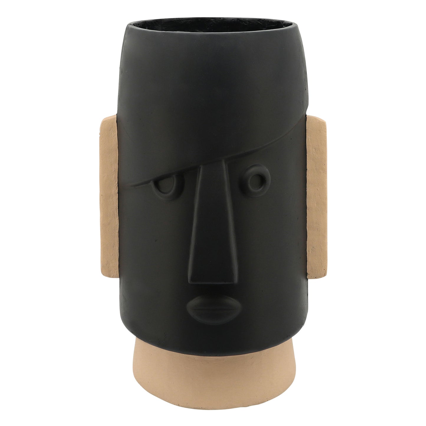 Resin 10"dia Comic Face Planter, Black