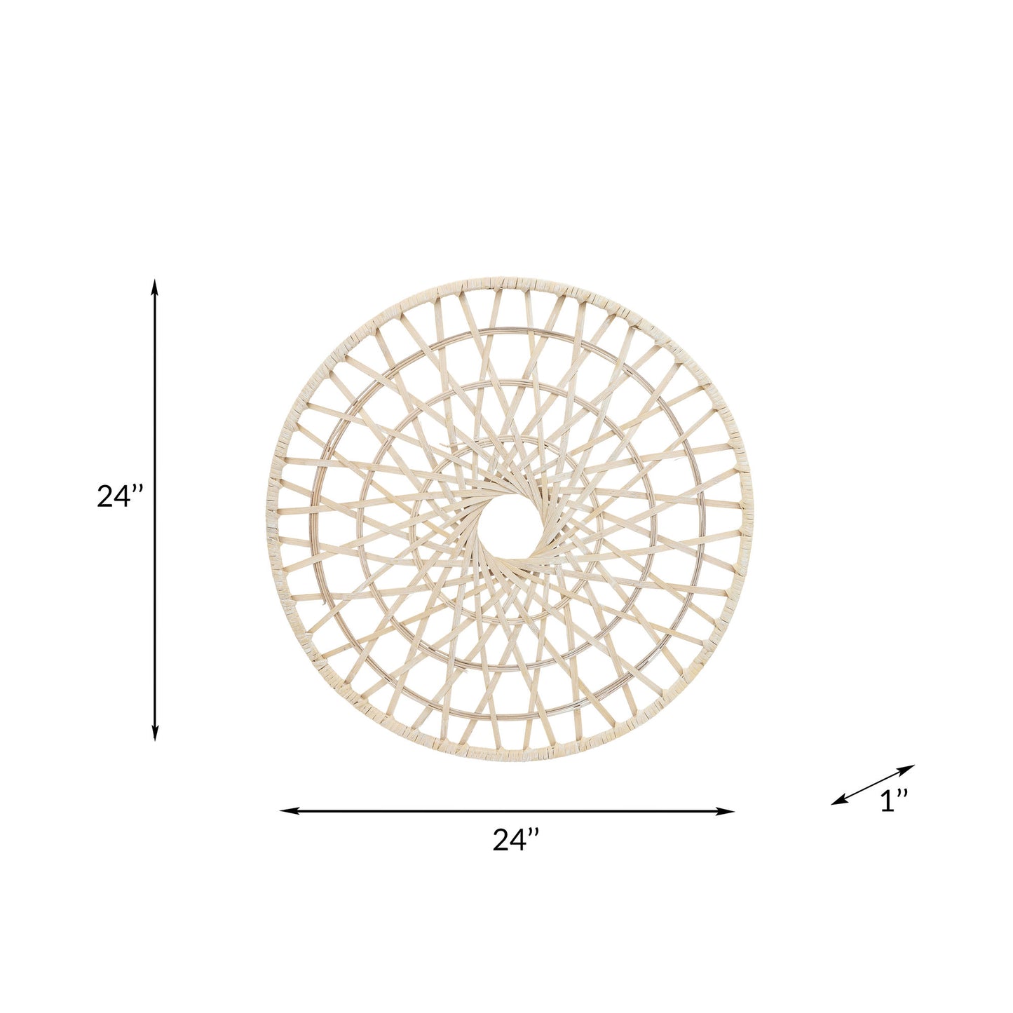 Wicker, 24", Round Wall Deco, Natural