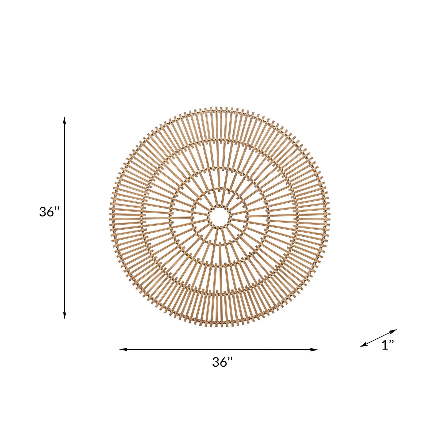 Wicker, 36", Round Wall Accent, Natural