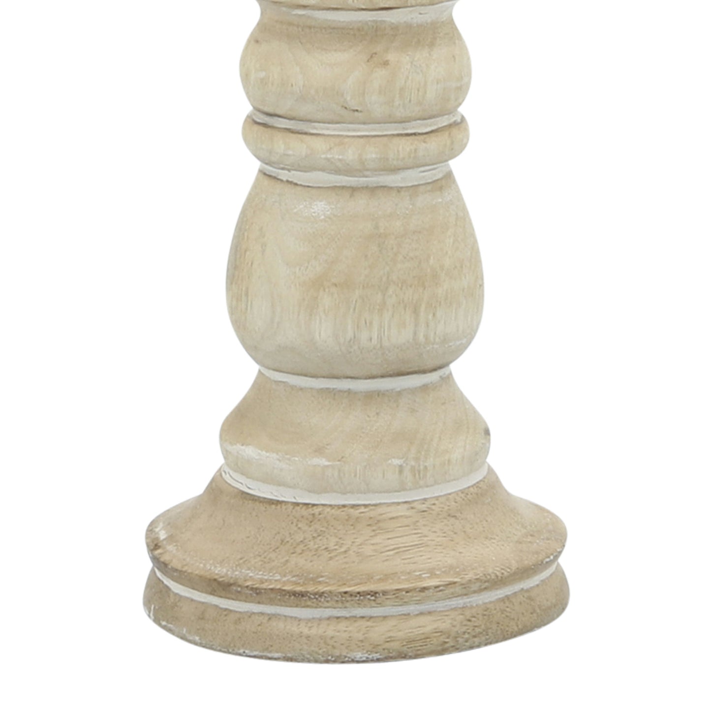 12" Wooden Pillar Holder, Natural