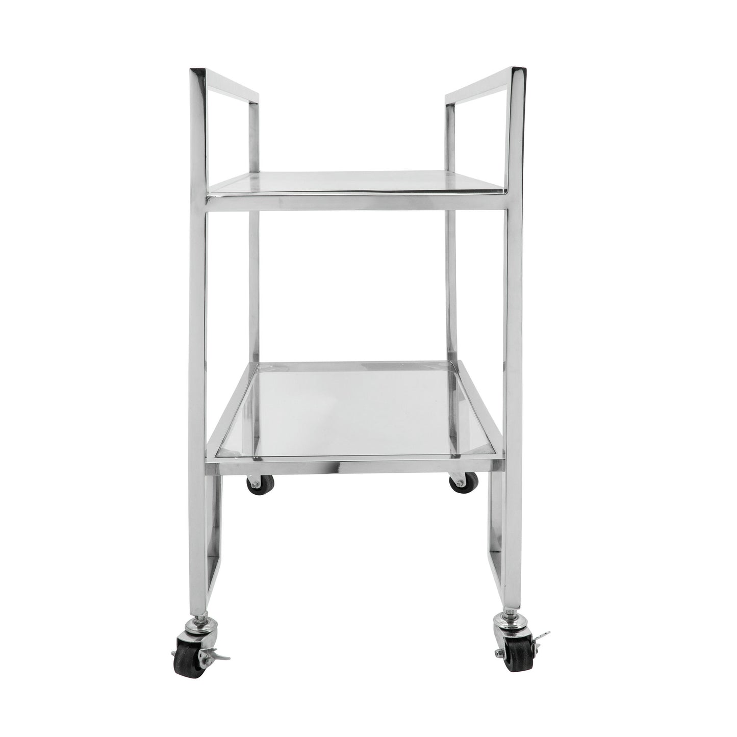Metal, 26x32 2-layered Bar Cart, Silver