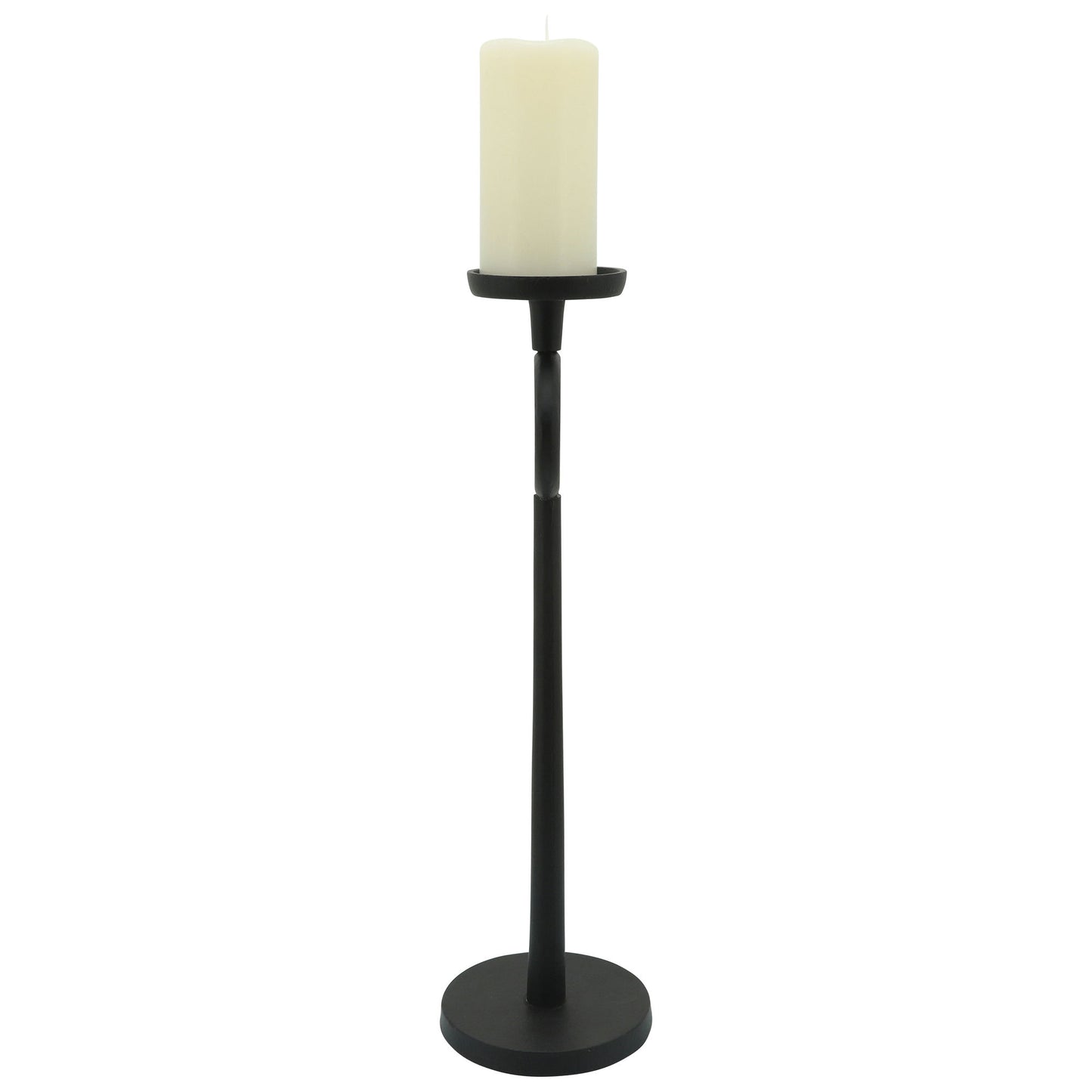 21"h Metal Candle Holder, Black