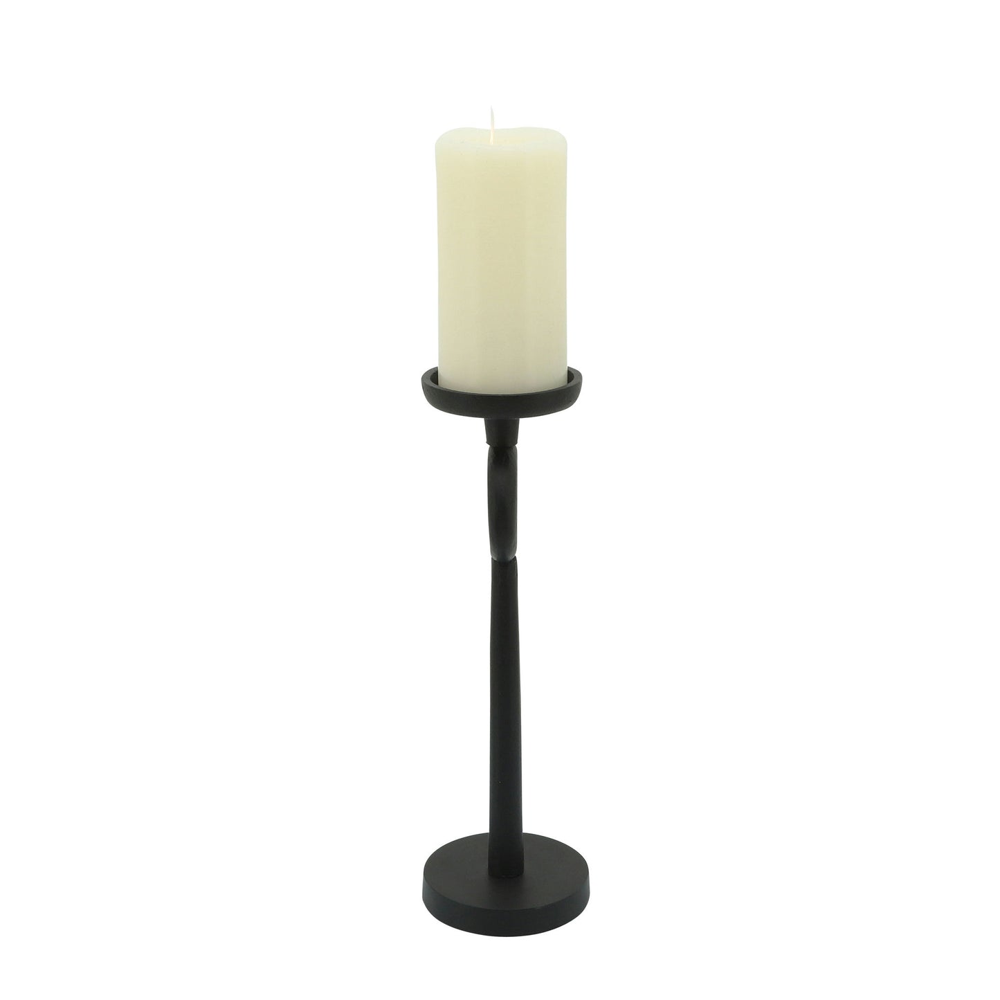 13"h Metal Candle Holder, Black