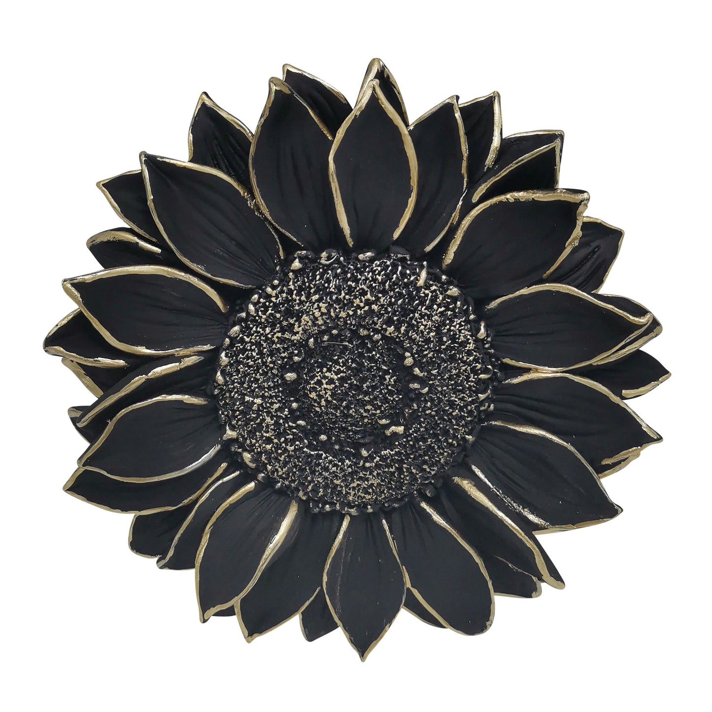 Resin 7" Sunflower Wall Accent, Black