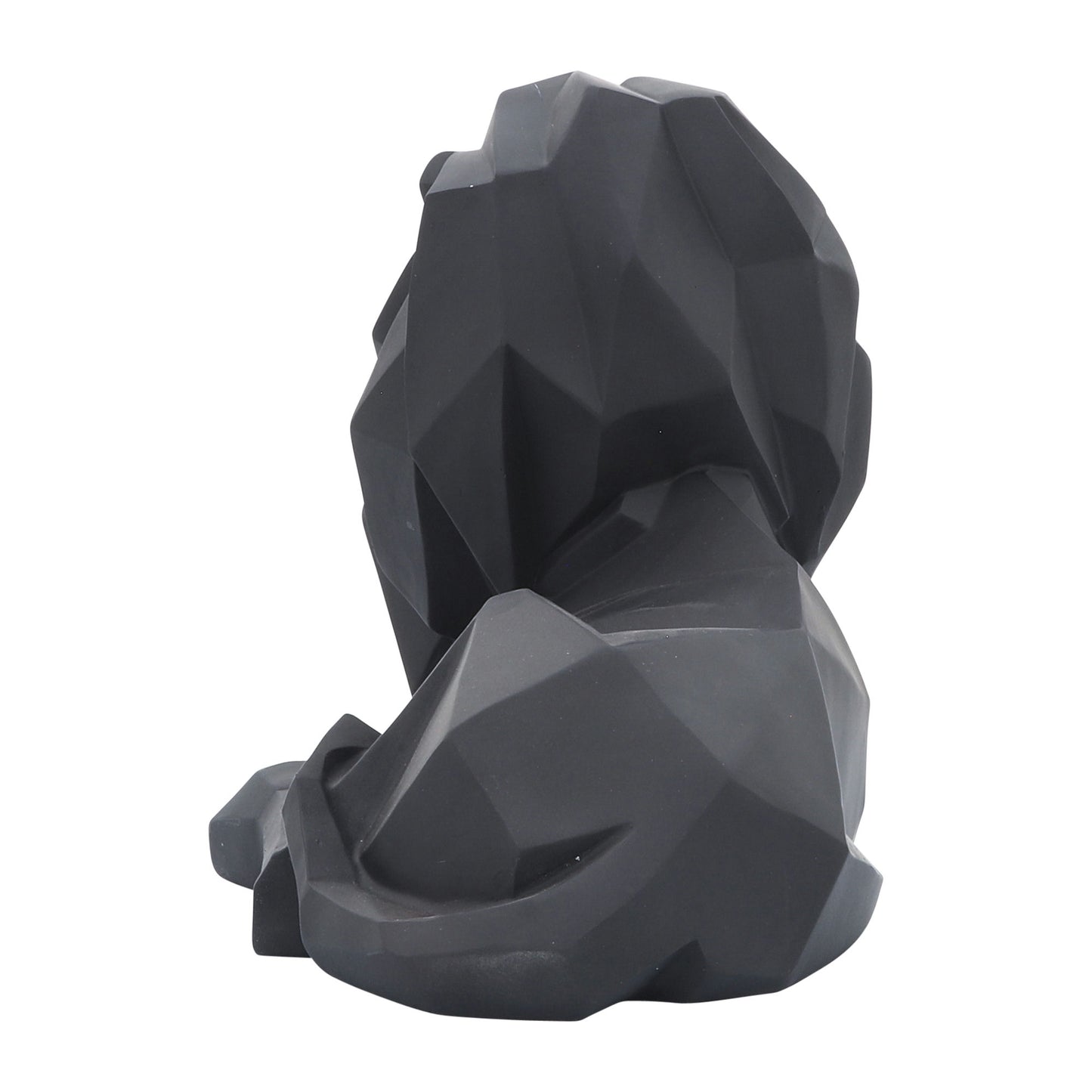 Resin 13" Laying Lion, Black