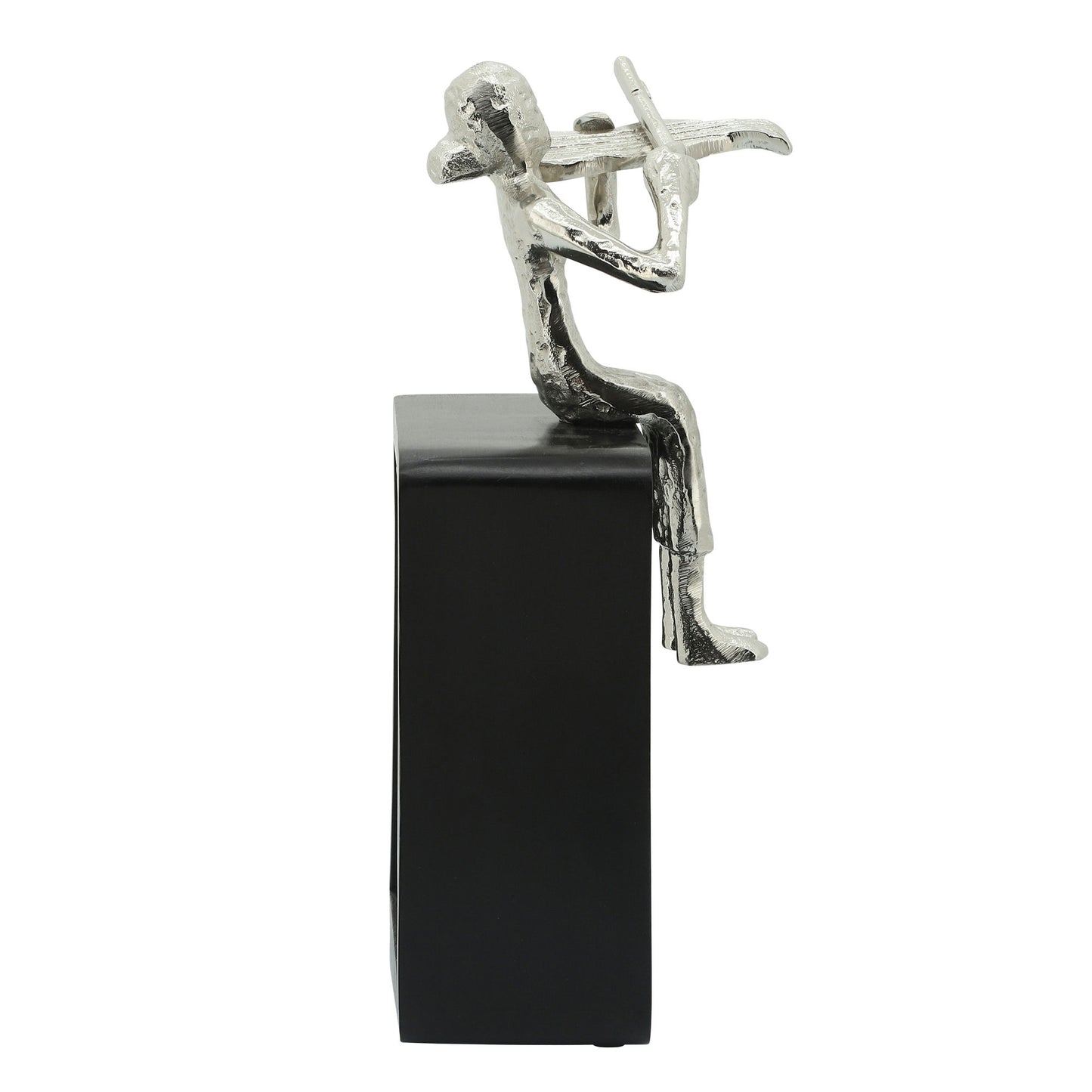 Metal, 13"h Violinist, Silver