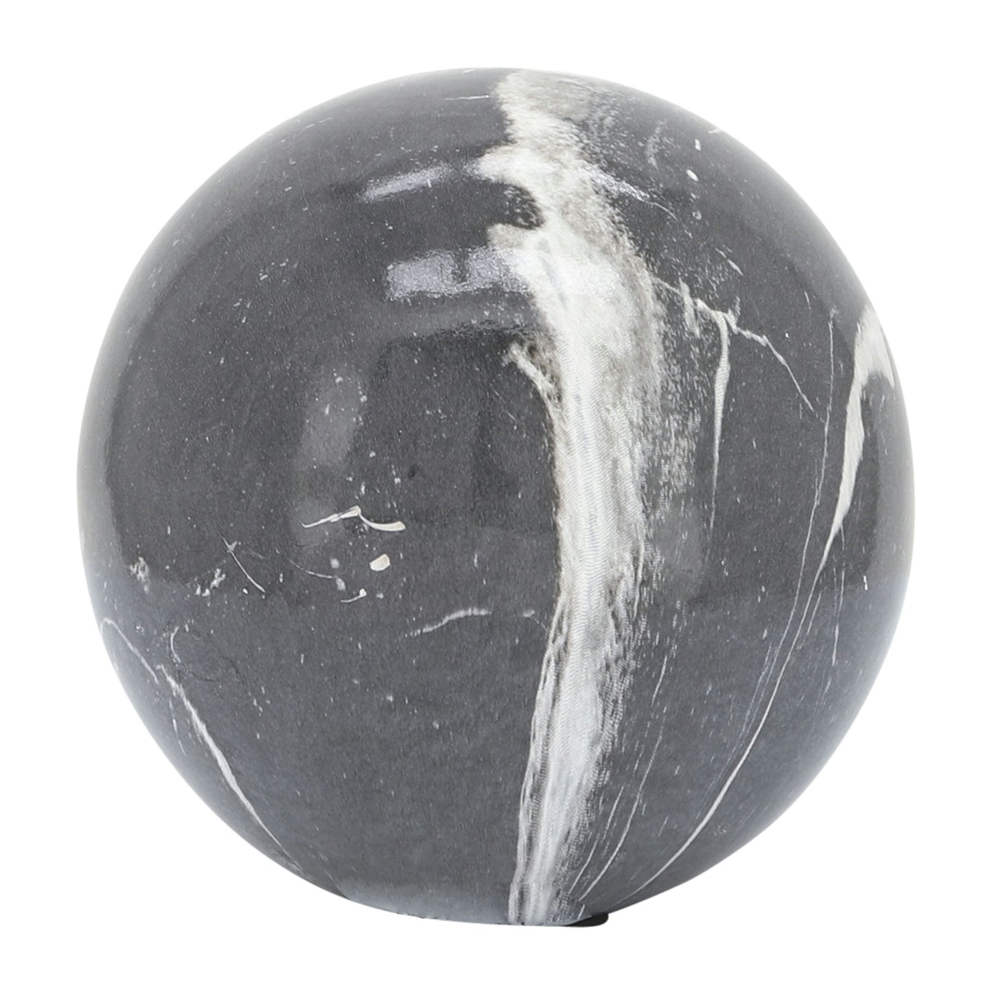 S/3 4/5/6" Marble Look Orbs, Gray