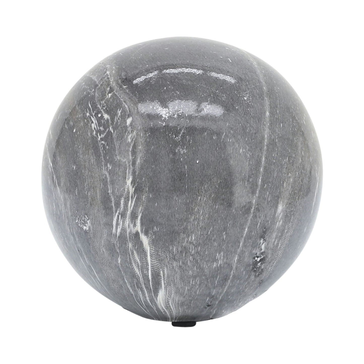S/3 4/5/6" Marble Look Orbs, Gray