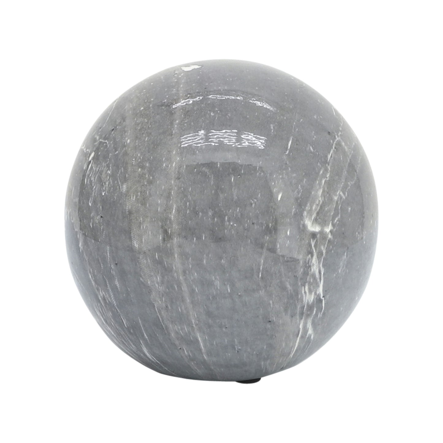 S/3 4/5/6" Marble Look Orbs, Gray