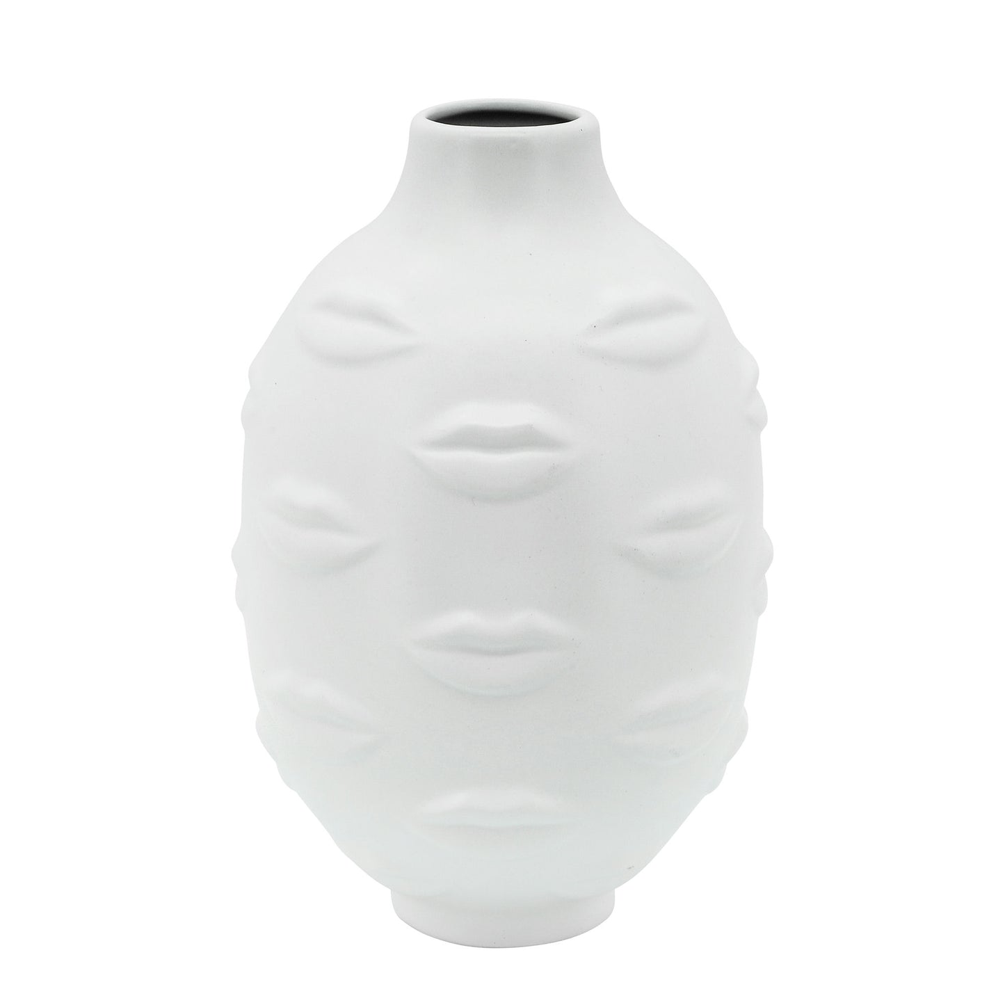 6" Lips Vase, White