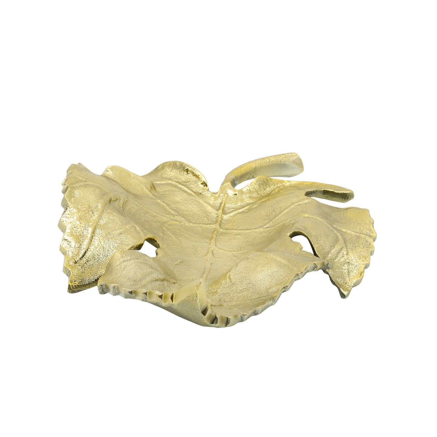 Metal, 13" Maple Leaf Tray, Gold