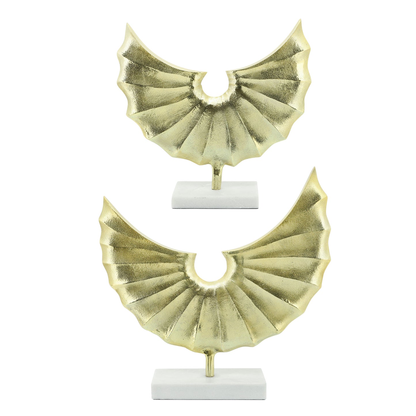 Metal, 16" Tribal Shell On Stand, Gold