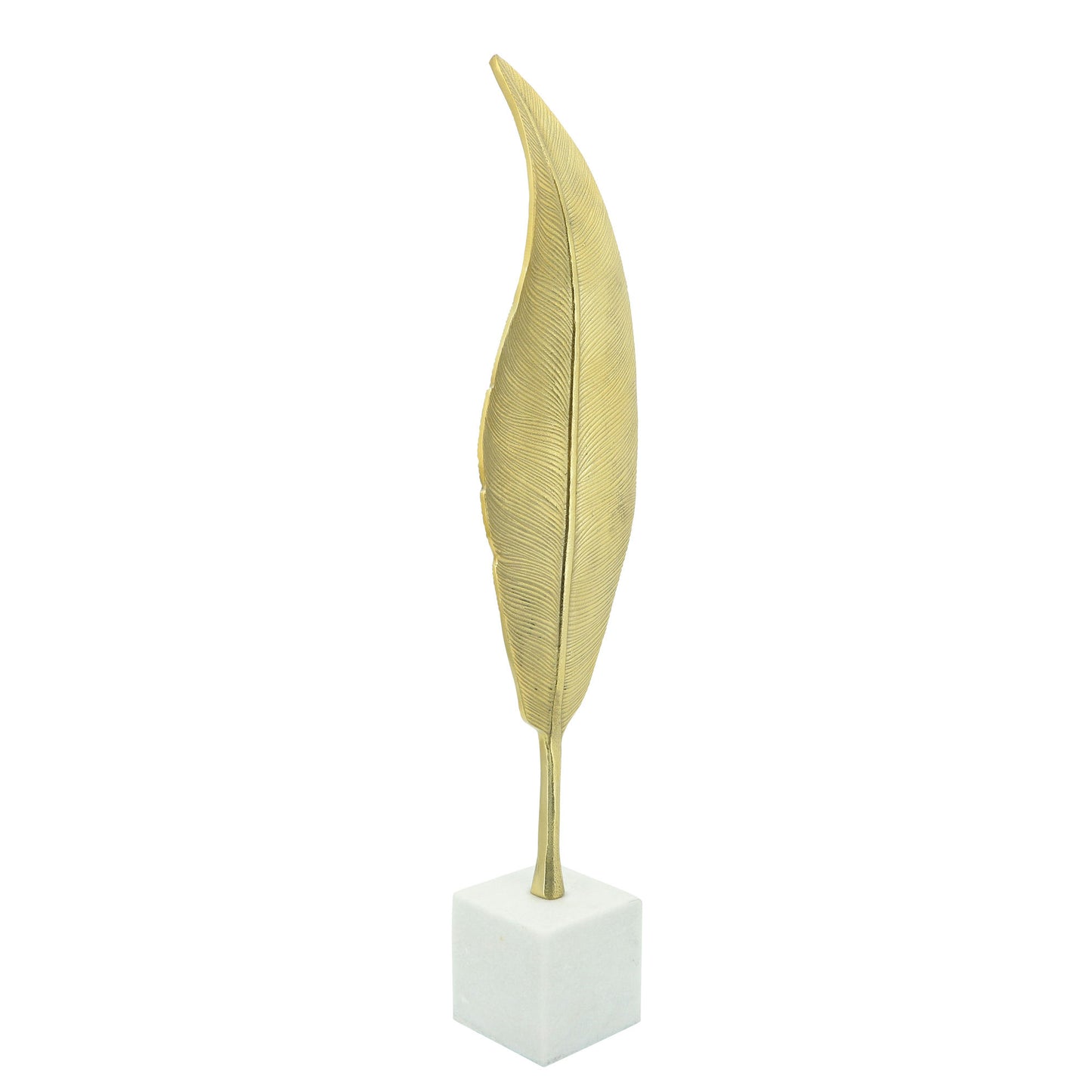 Metal, 28"h Leaf On Stand, Gold