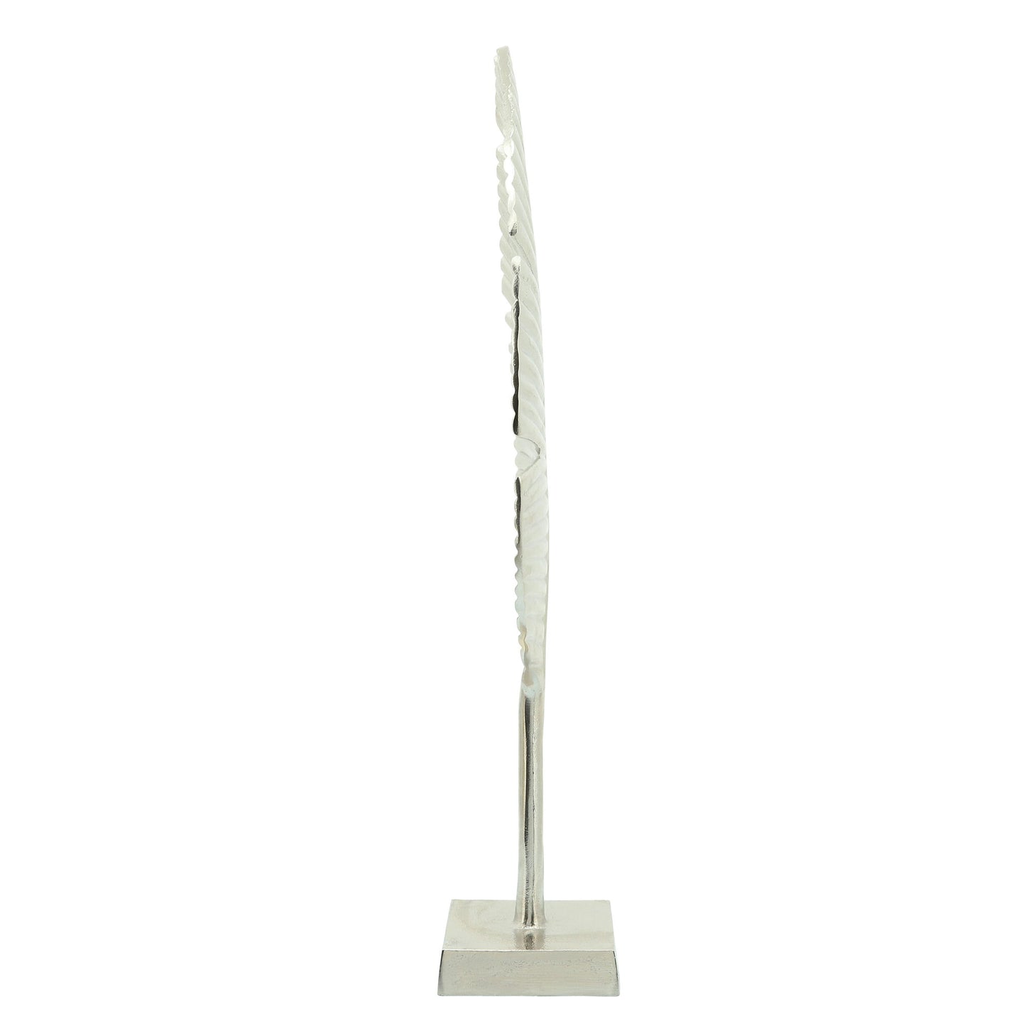 22"h Leaf With Metal Base, Silver
