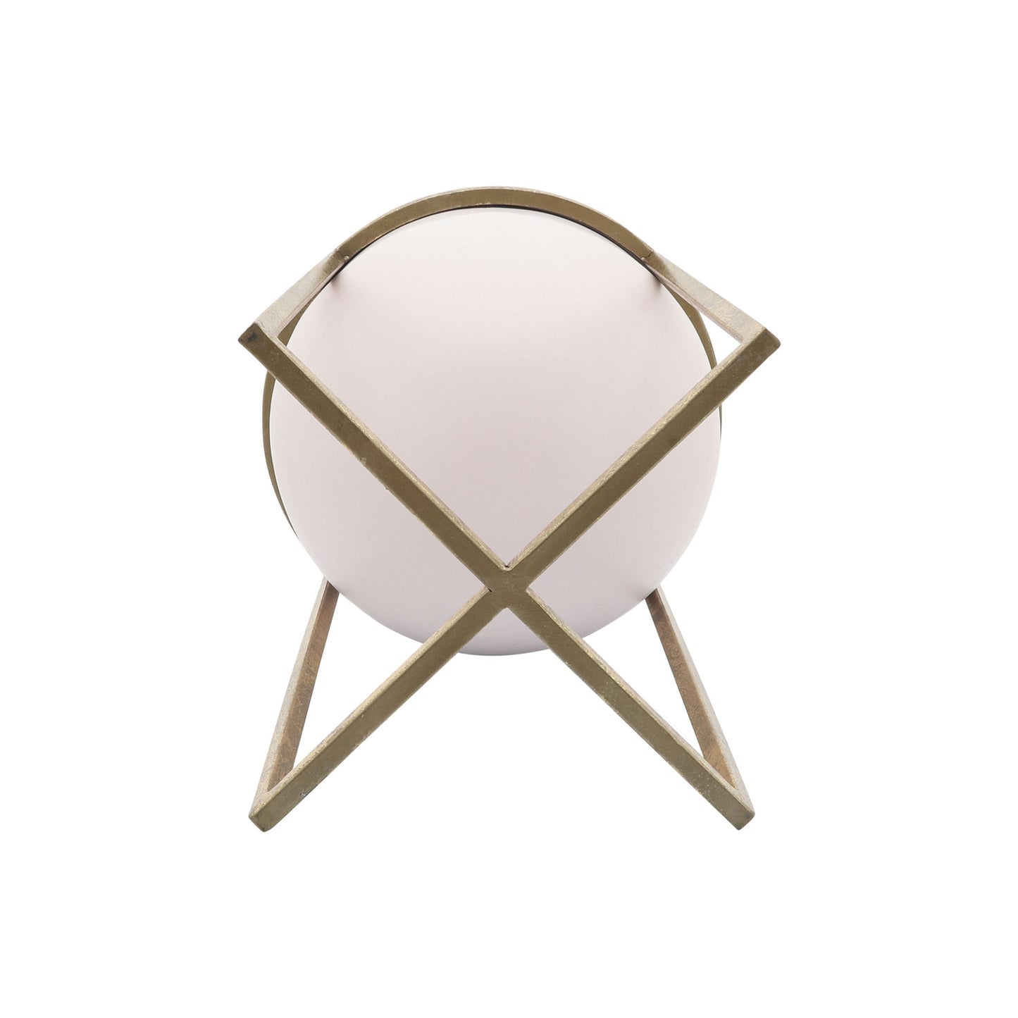 Metal S/2 11/12" Planters W/ Stand, Pink/gold