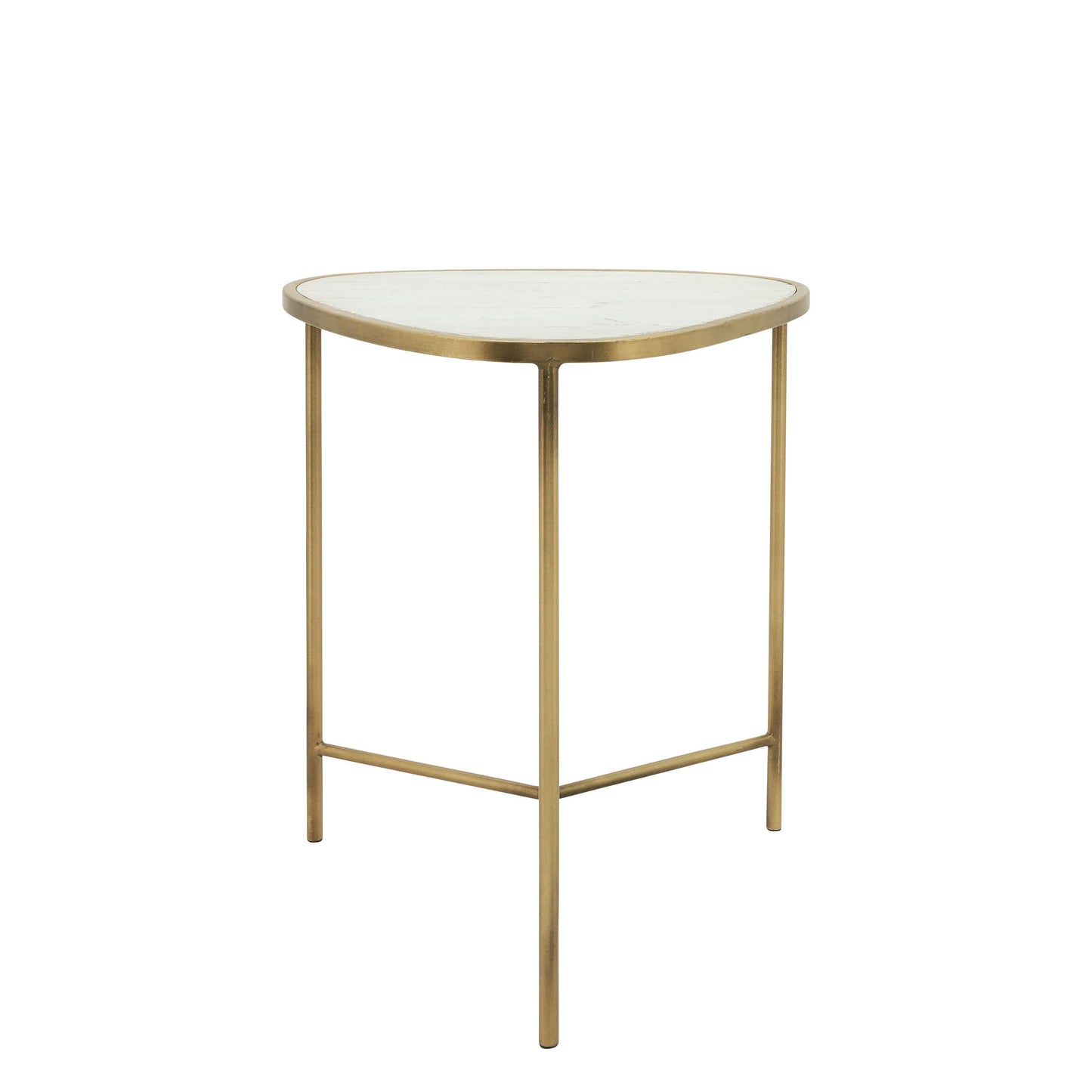 Metal, S/2 18/20" Side Tables, White/gld