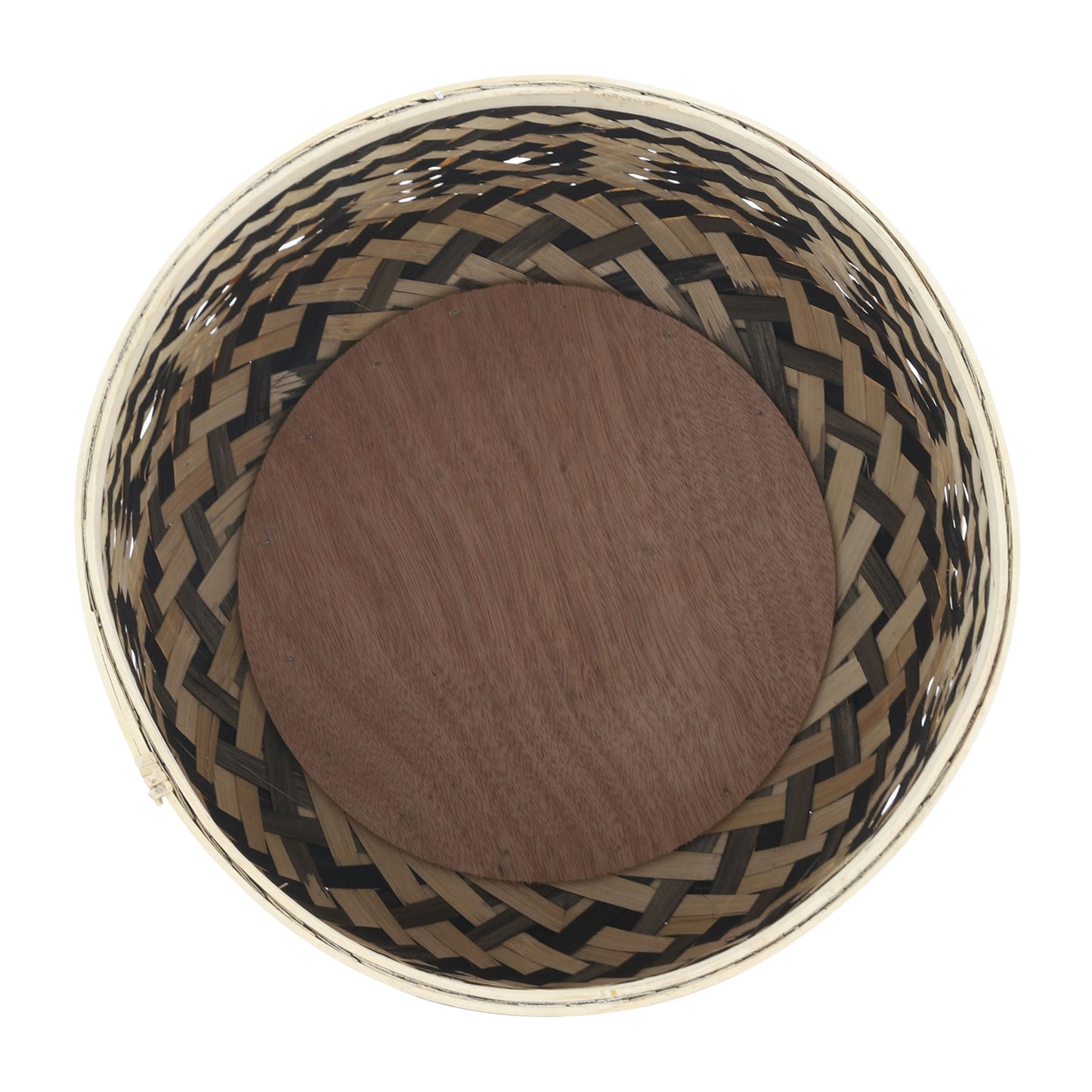 Bamboo S/3 11/13/15" Checkered Planters, Brown