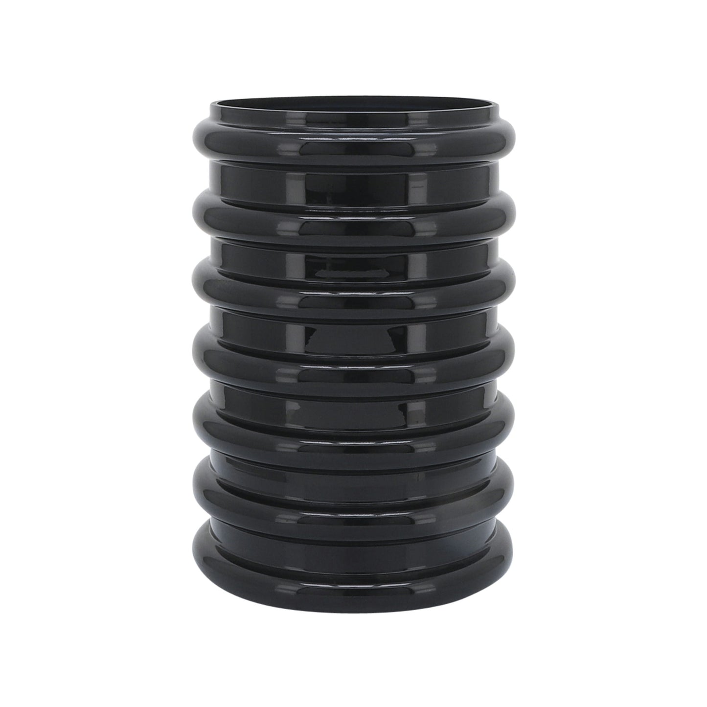 Glass, 9"h, Scallop Vase, Black