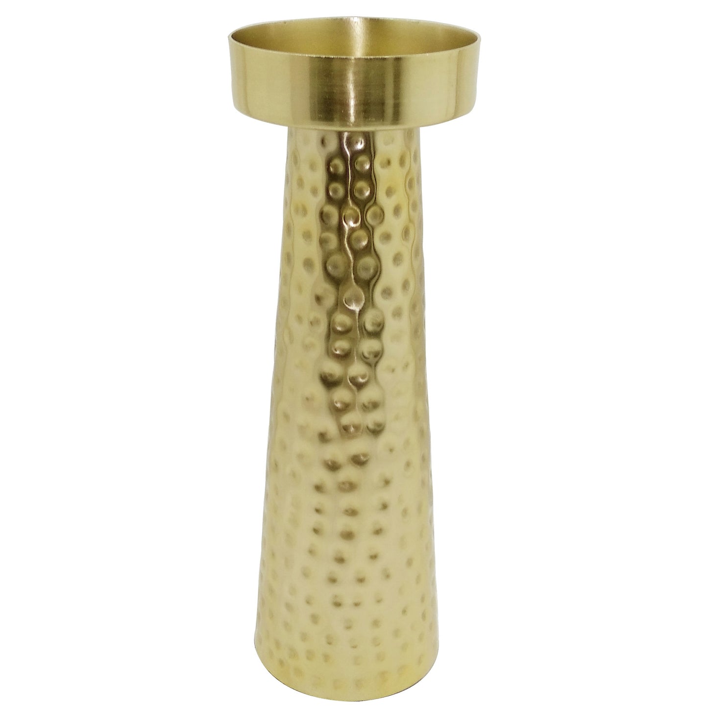 Metal, 12"h Hammered Candle Holder, Gold