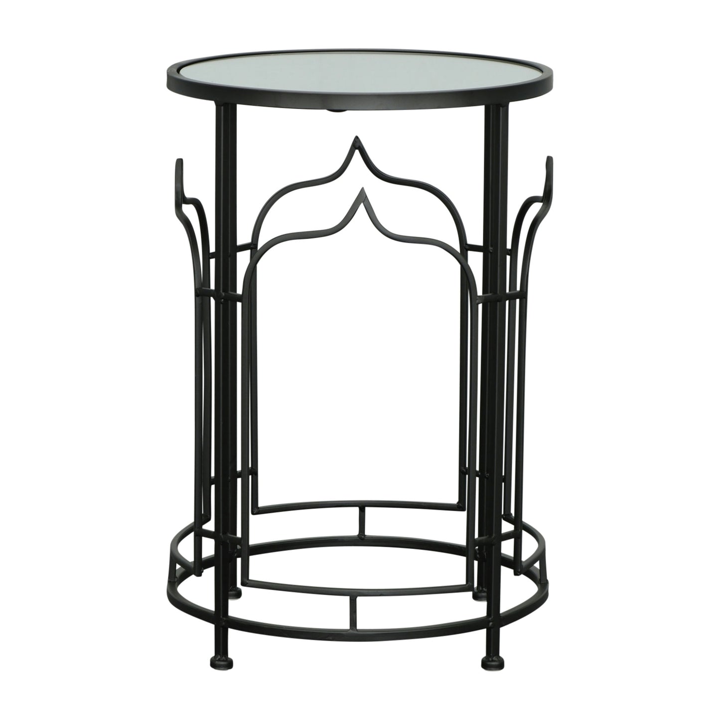 Metal, S/2 21/23"h Side Tables, Black