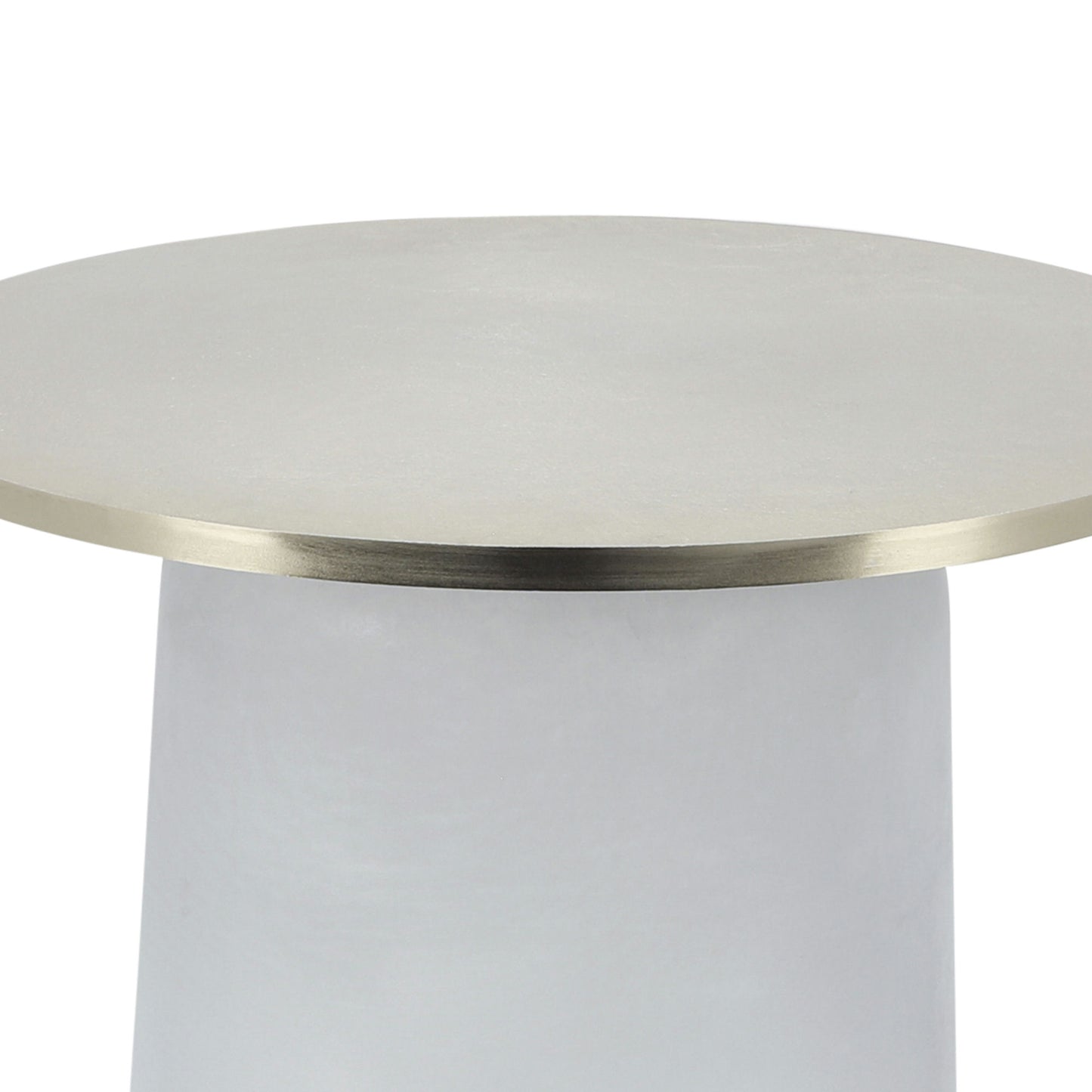 Metal Top, 22"h Side Table, Gls Base, Clear