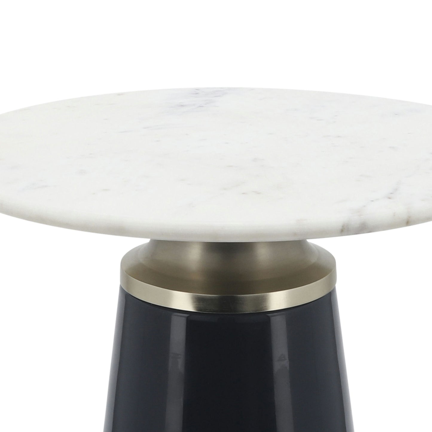 Marble Top, 18"h Nebular Side Table, Blue