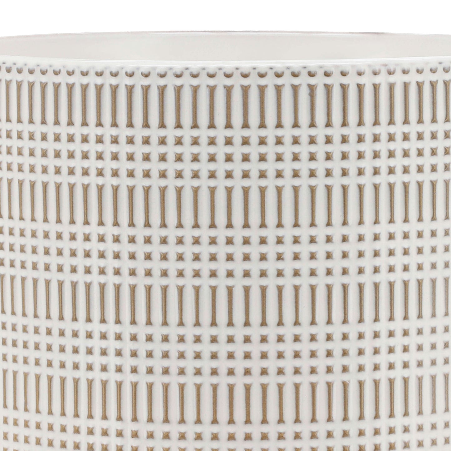Cer, 10" Tribal Planter W/ Stand, Ivory