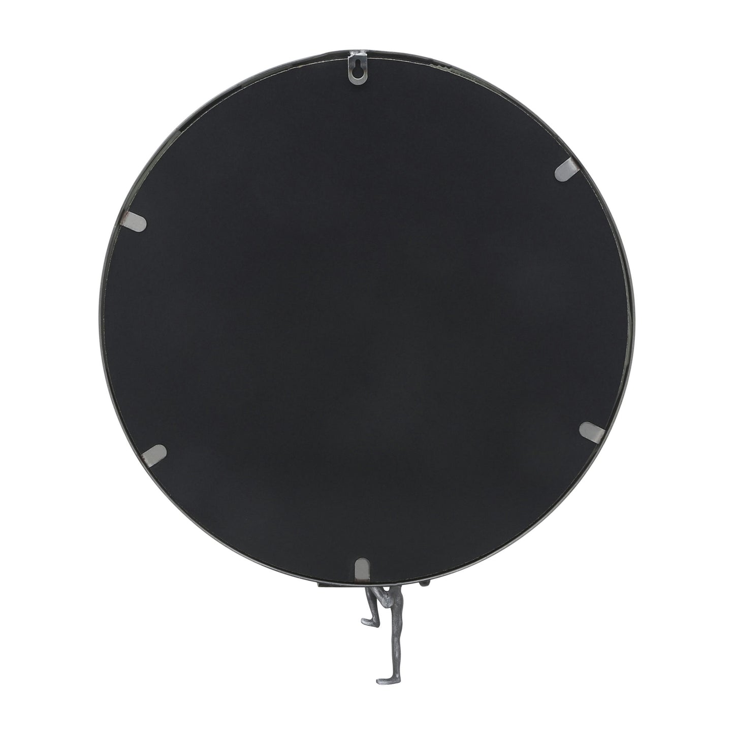 Metal, 24"h, Mirror With Man Deco, Black
