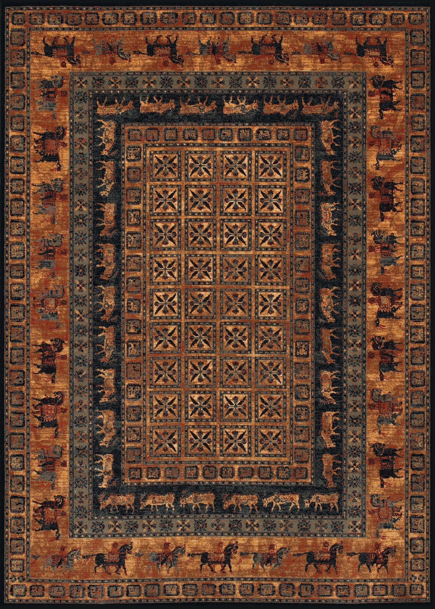 Couristan Old World Classic Pazyrk Burnished Rust Rug 7'10" x 11'2"