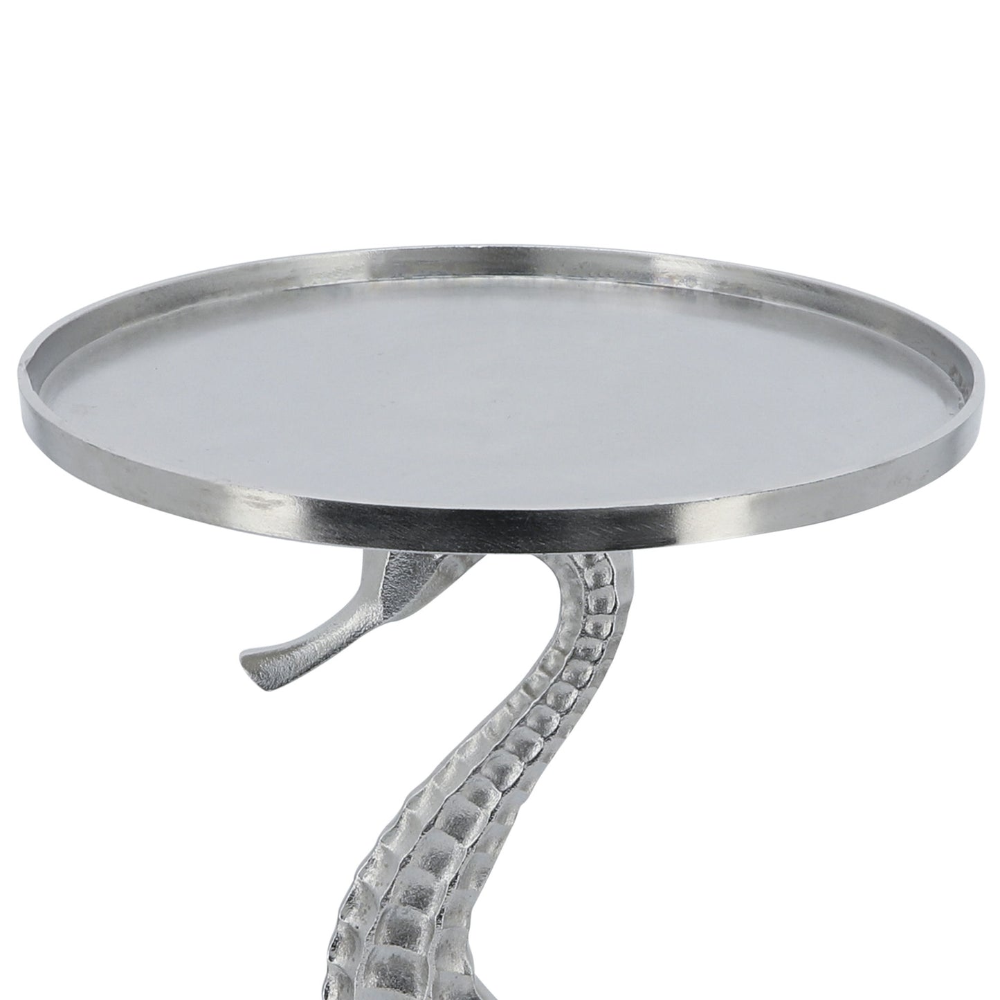Metal, 24" Seahorse Side Table, Silver Kd