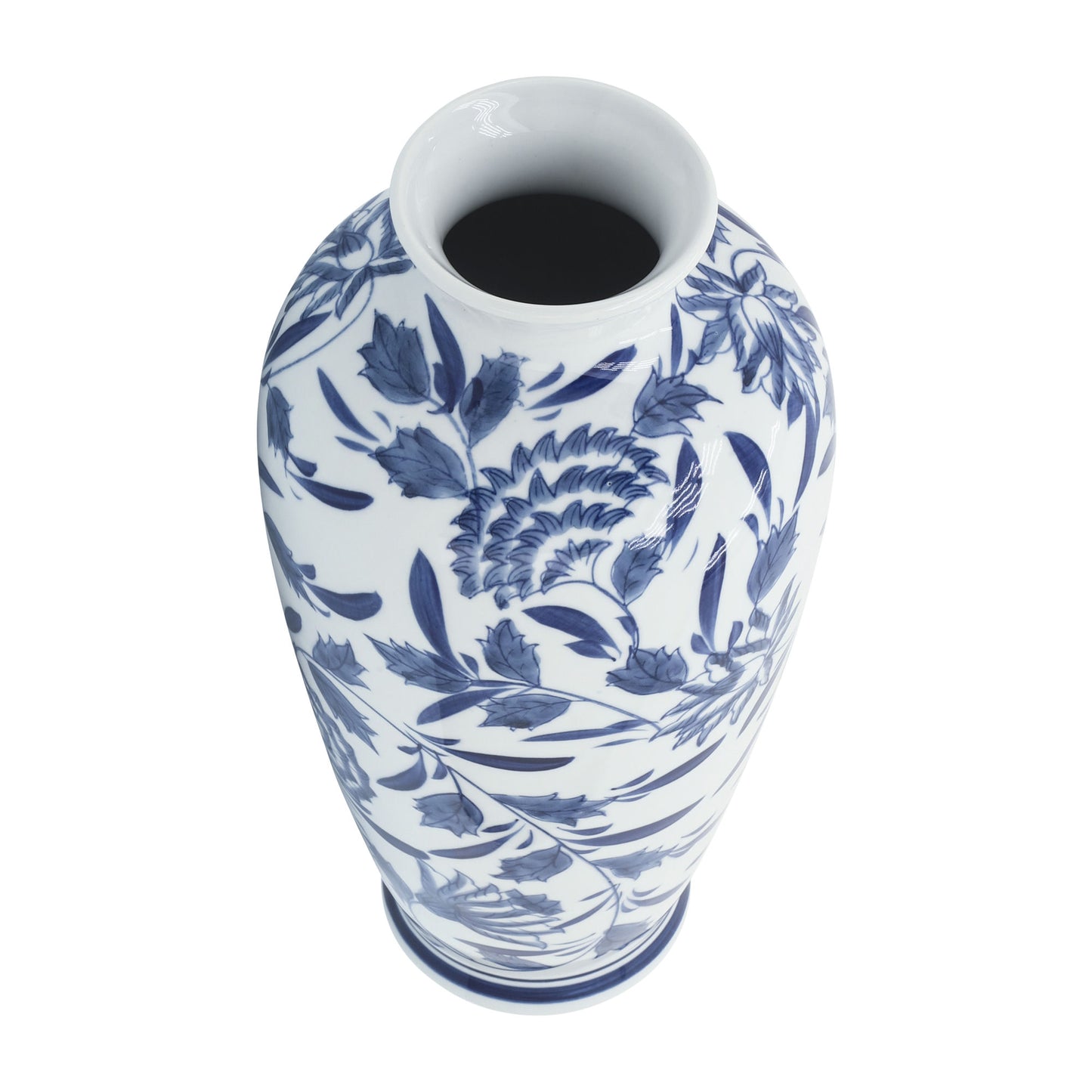 Cer, 13"h Chinoiserie Vase, Blue/white