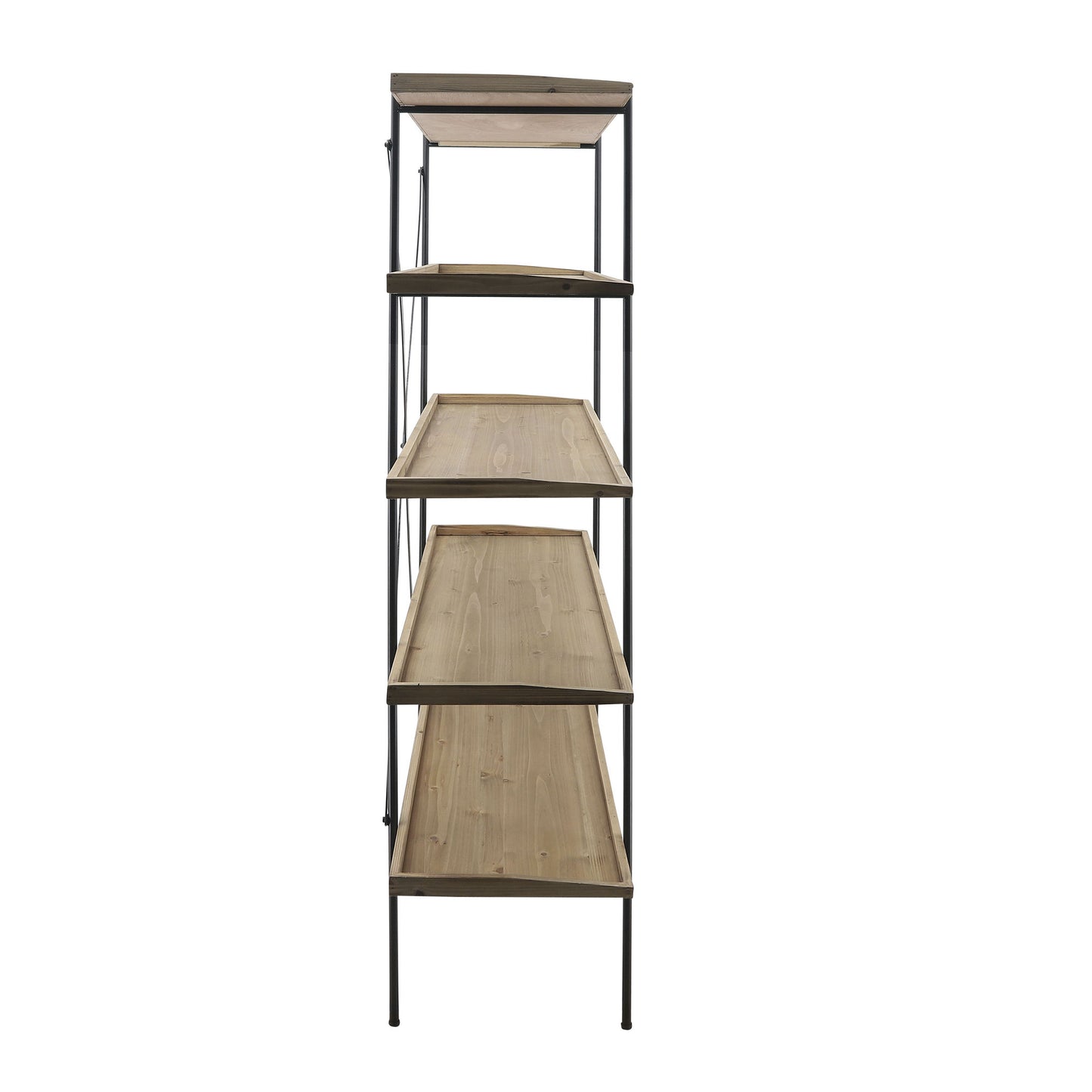 Wood/metal, 65"h 5-layered Shelf, Brown/black Kd