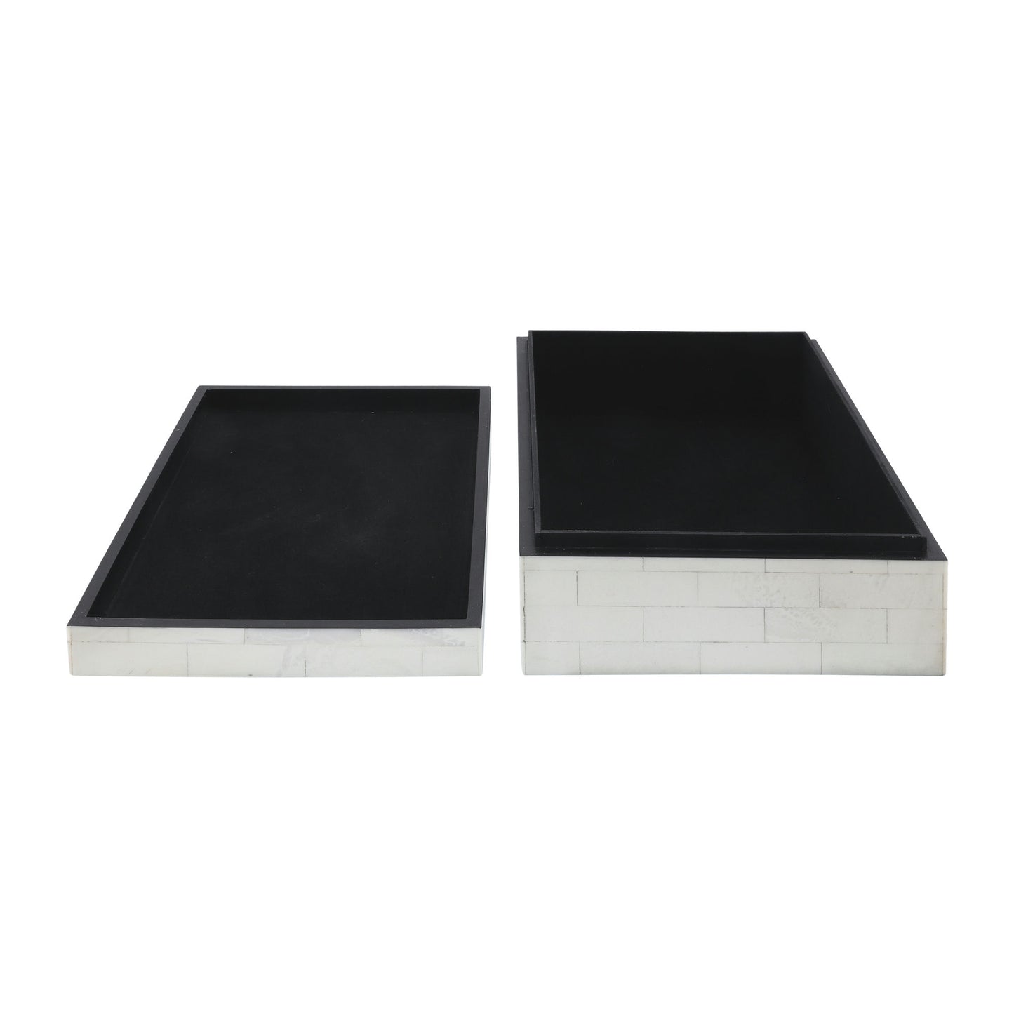 Resin S/2 Herringbone Boxes, Navy