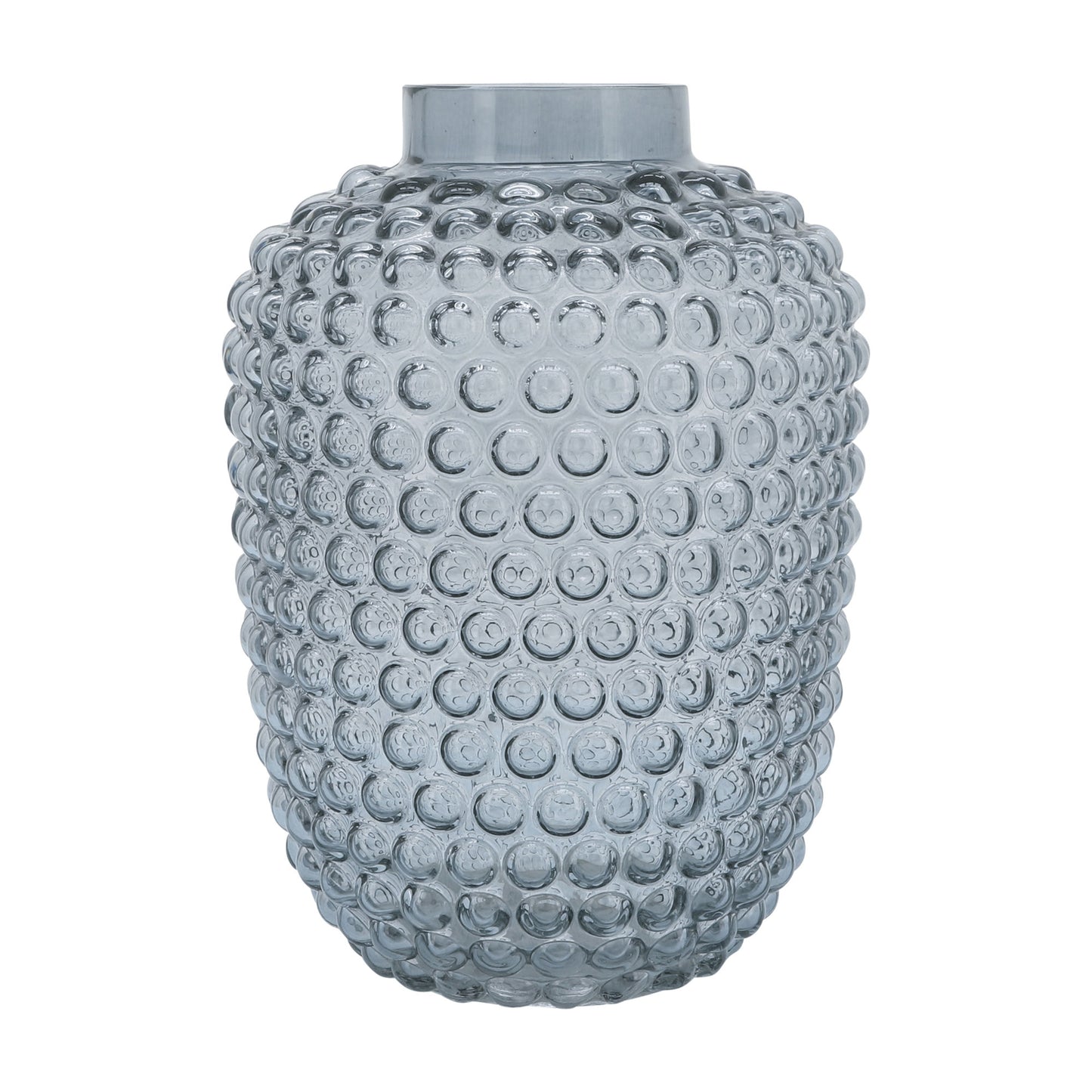 Glass, 10''h, Bubbled Vase, Grey