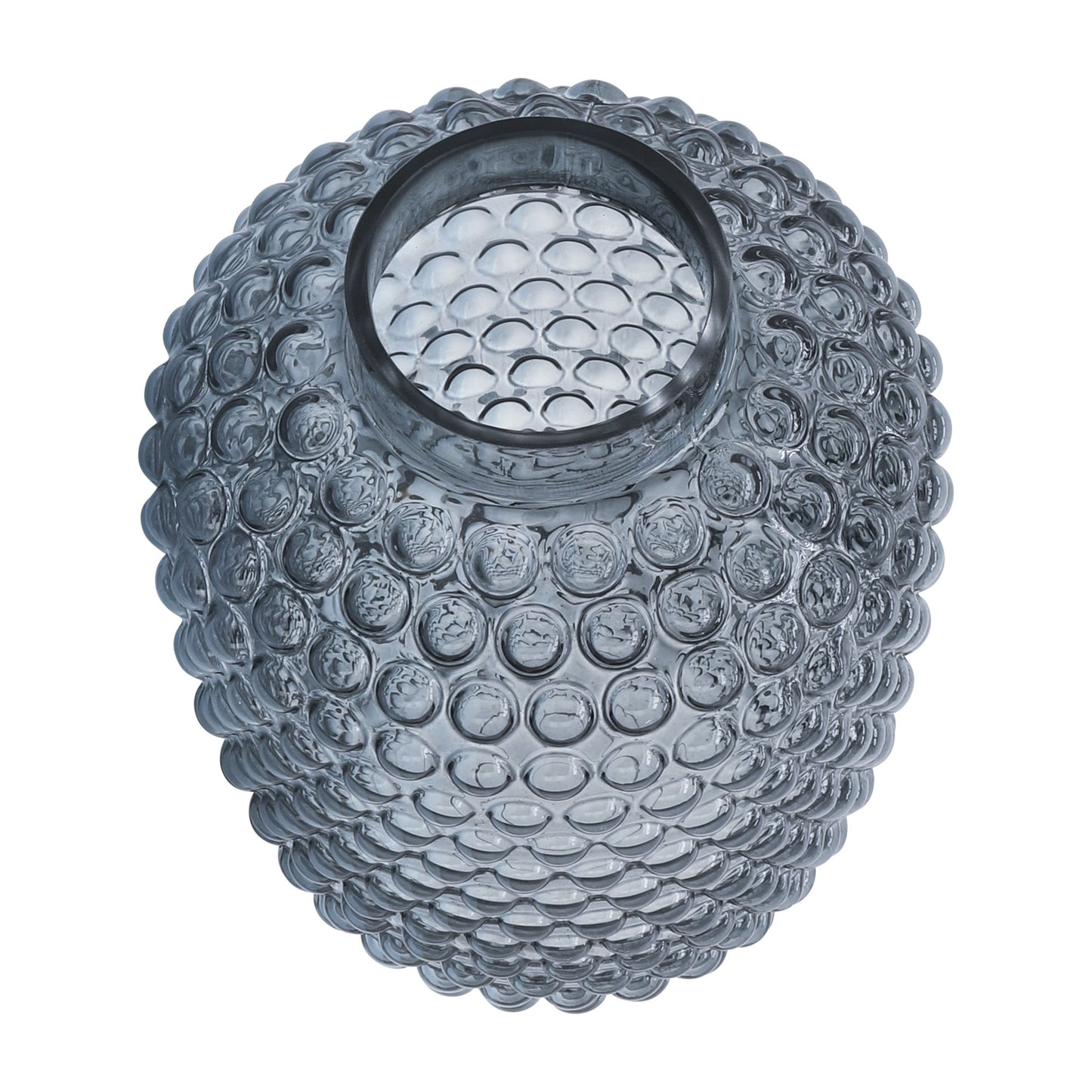 Glass, 10''h, Bubbled Vase, Grey