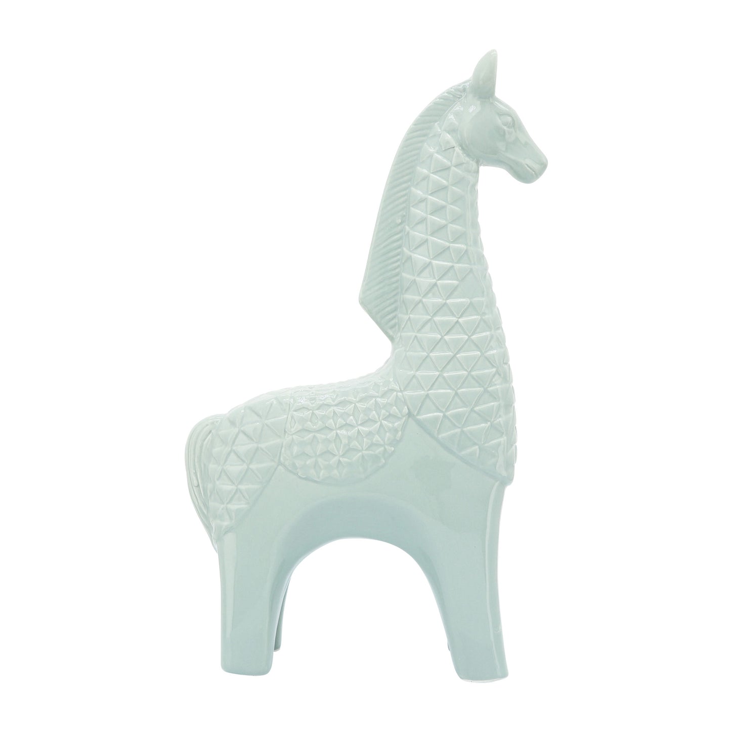 Porcelain, 17" Llama, Green