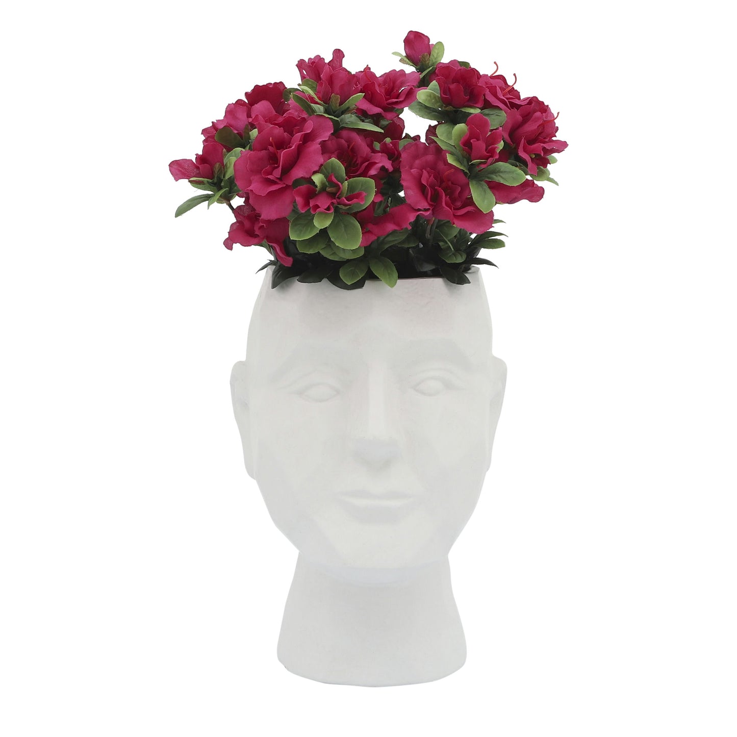 Porcelain, 6" Dia Face Vase, White