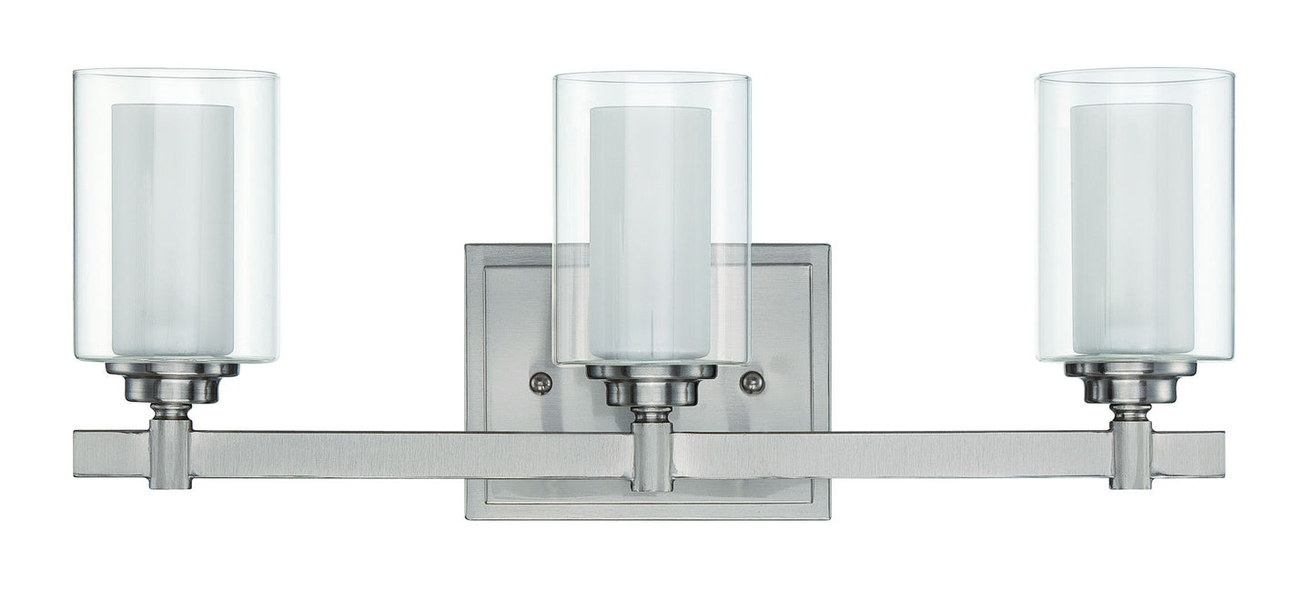 Celeste 3 Light Vanity in Brushed Polished Nickel