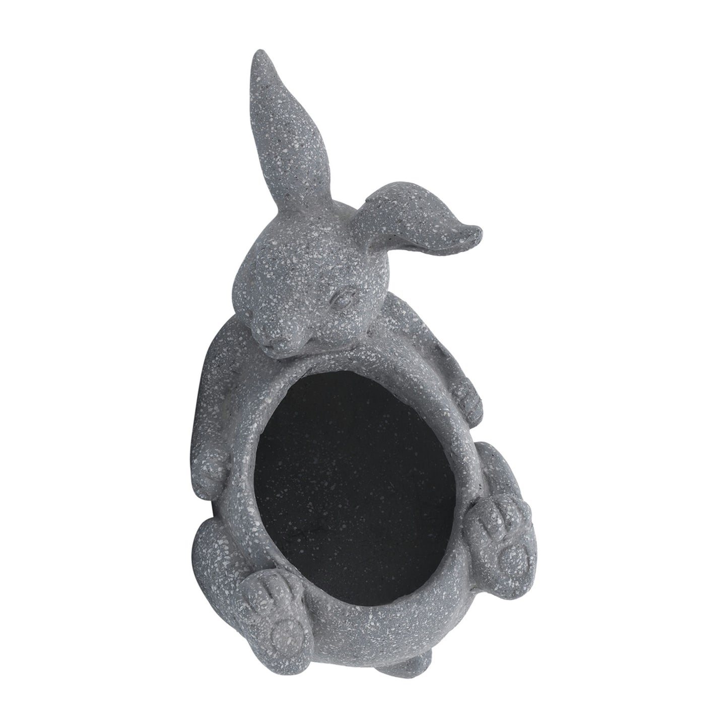 Resin, 15"d Laying Bunny Planter, Gray