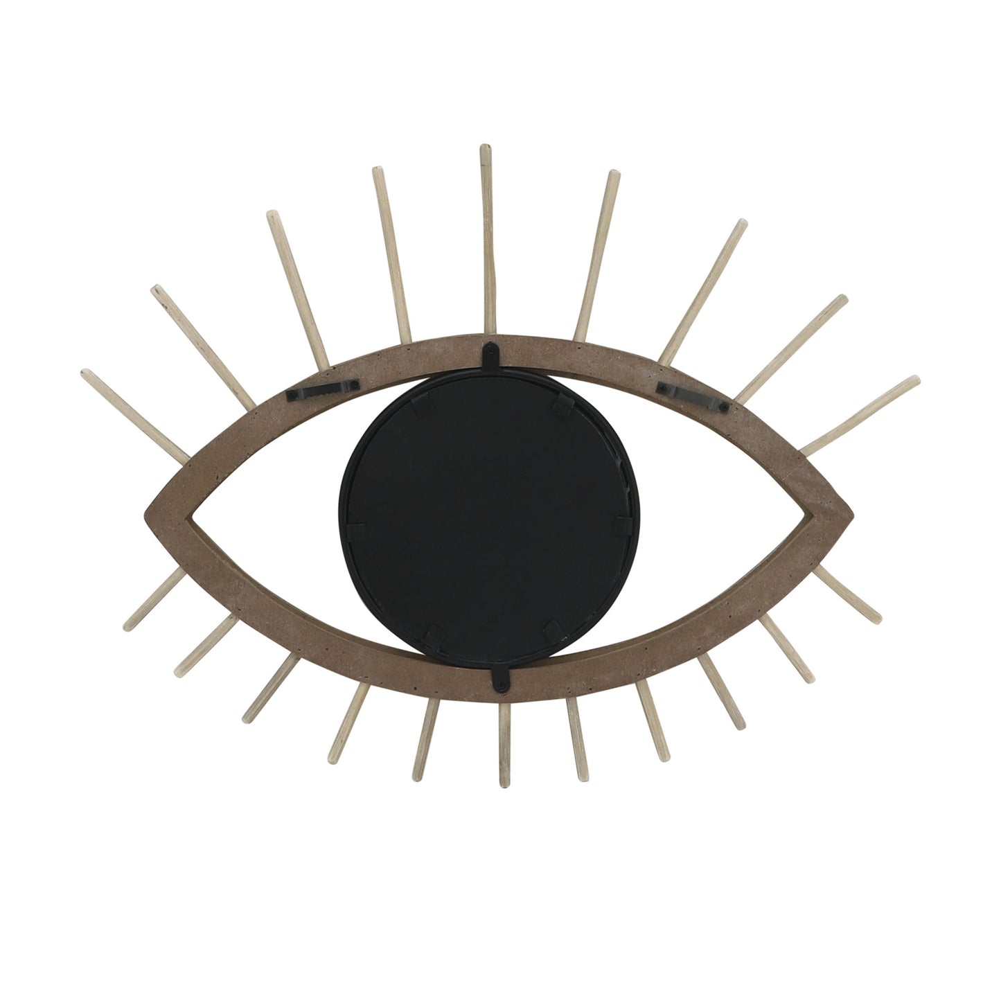 Wood/metal, 22"l Mirrored Eye Wall Deco, Brown Wb