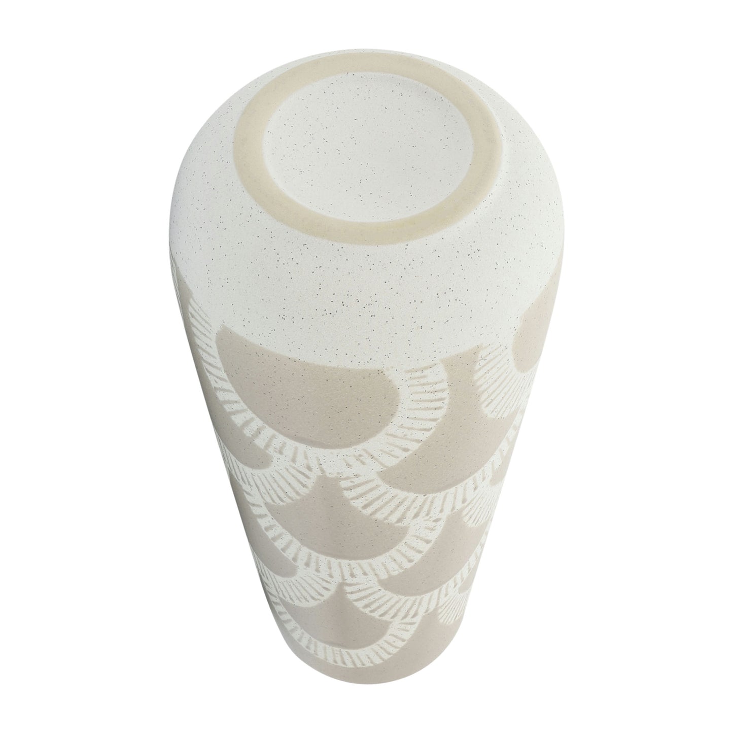 Cer, 15"h Aztec Vase, Beige