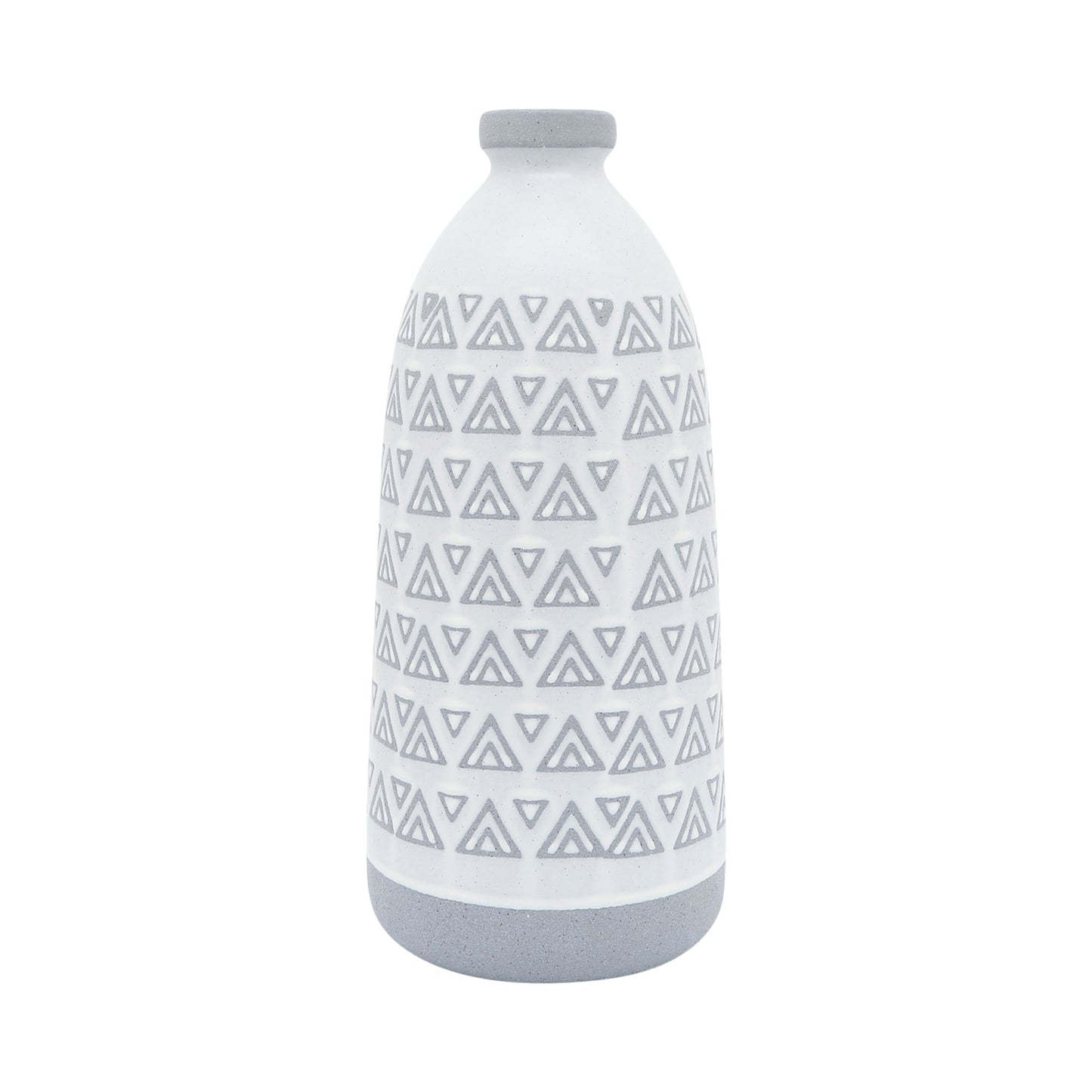 Cer, 14"h Aztec Vase, Gray