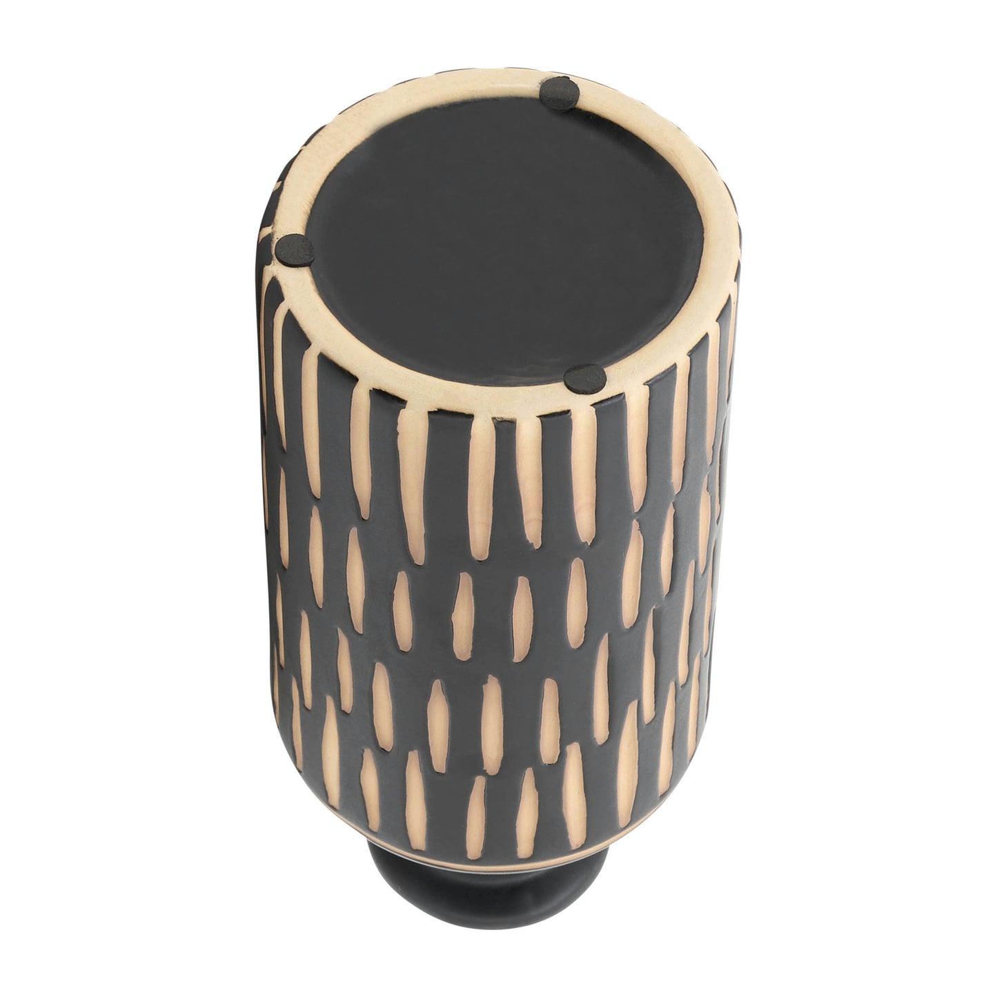 Cer, 10"h Tribal Vase, Black