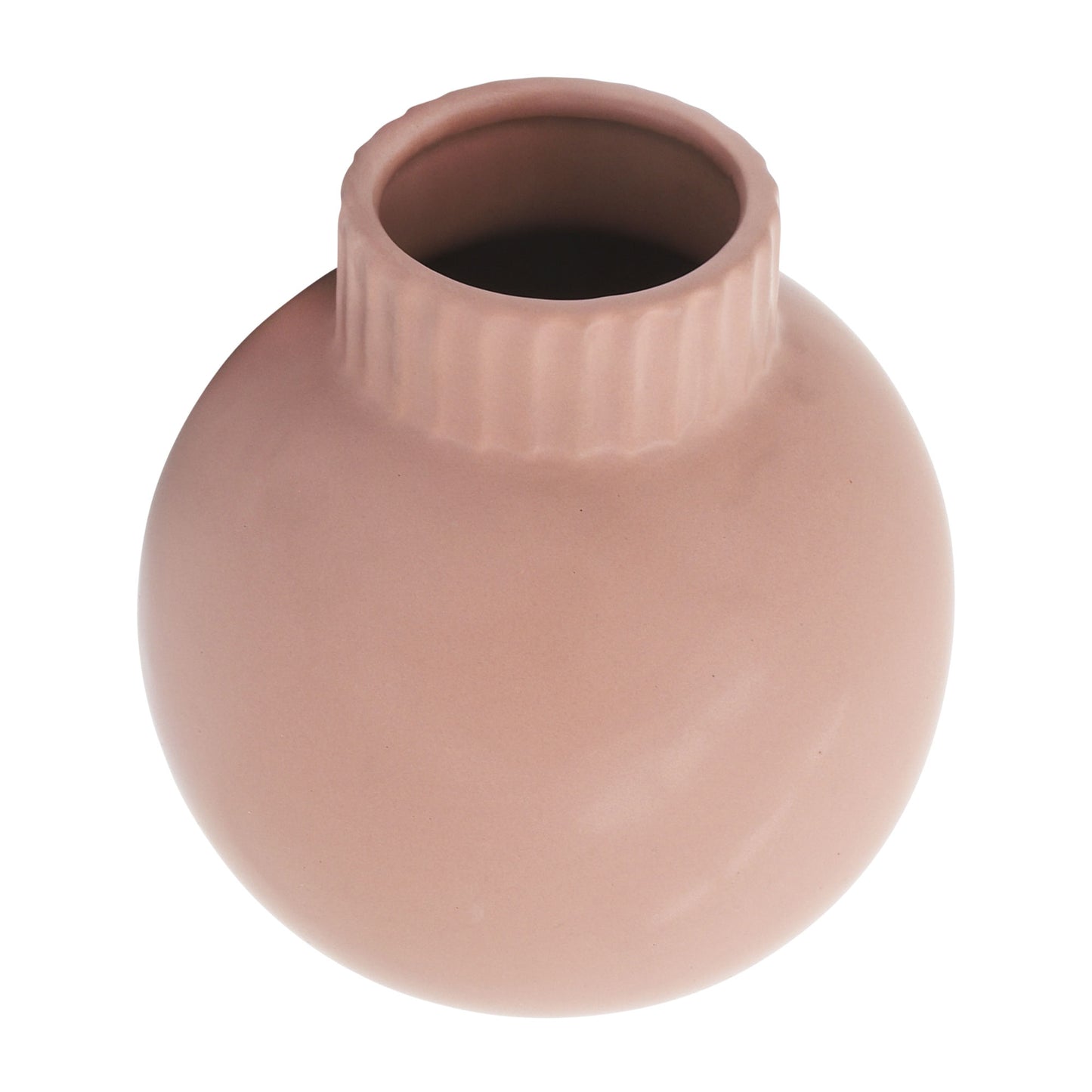 Cer, 7"h Bulbous Vase, Coral