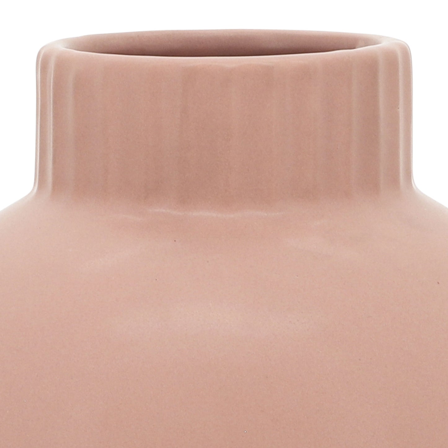 Cer, 7"h Bulbous Vase, Coral