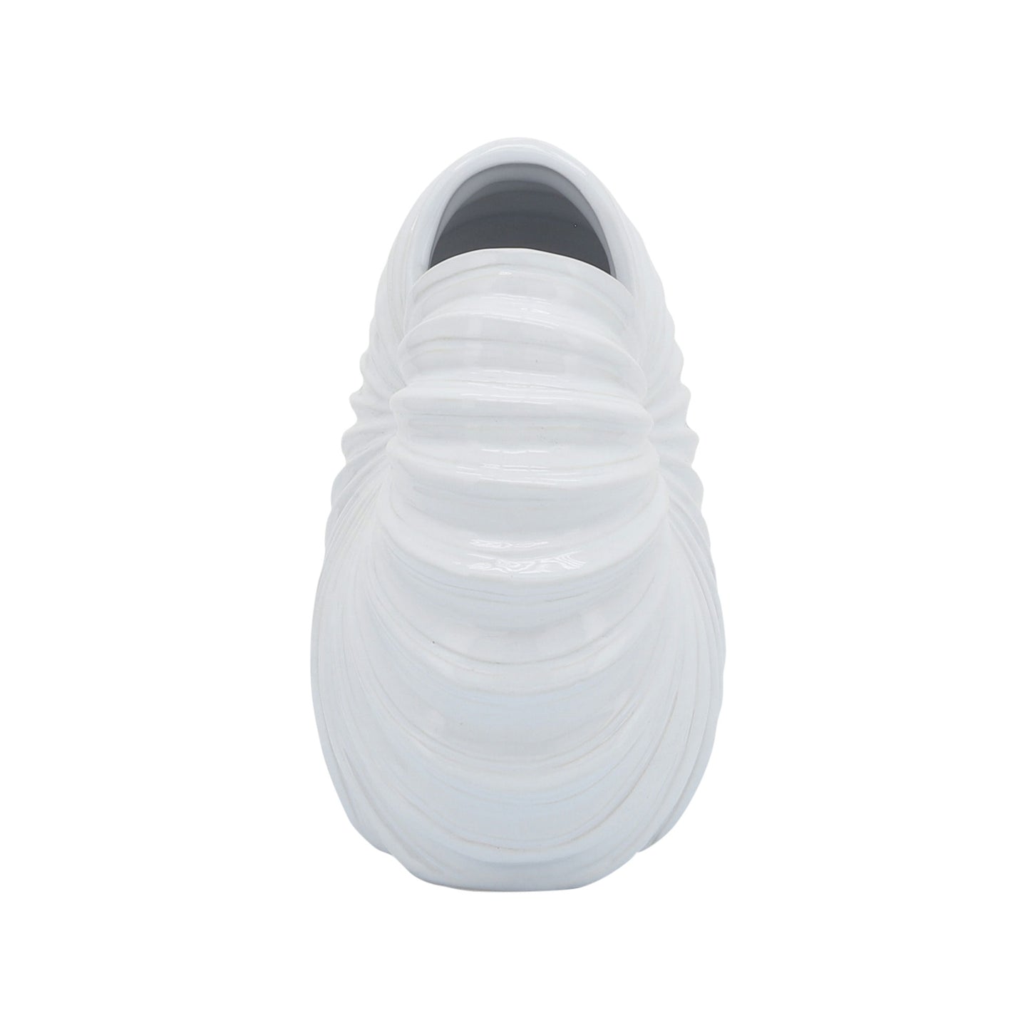 Cer, 10" Shell Vase, White