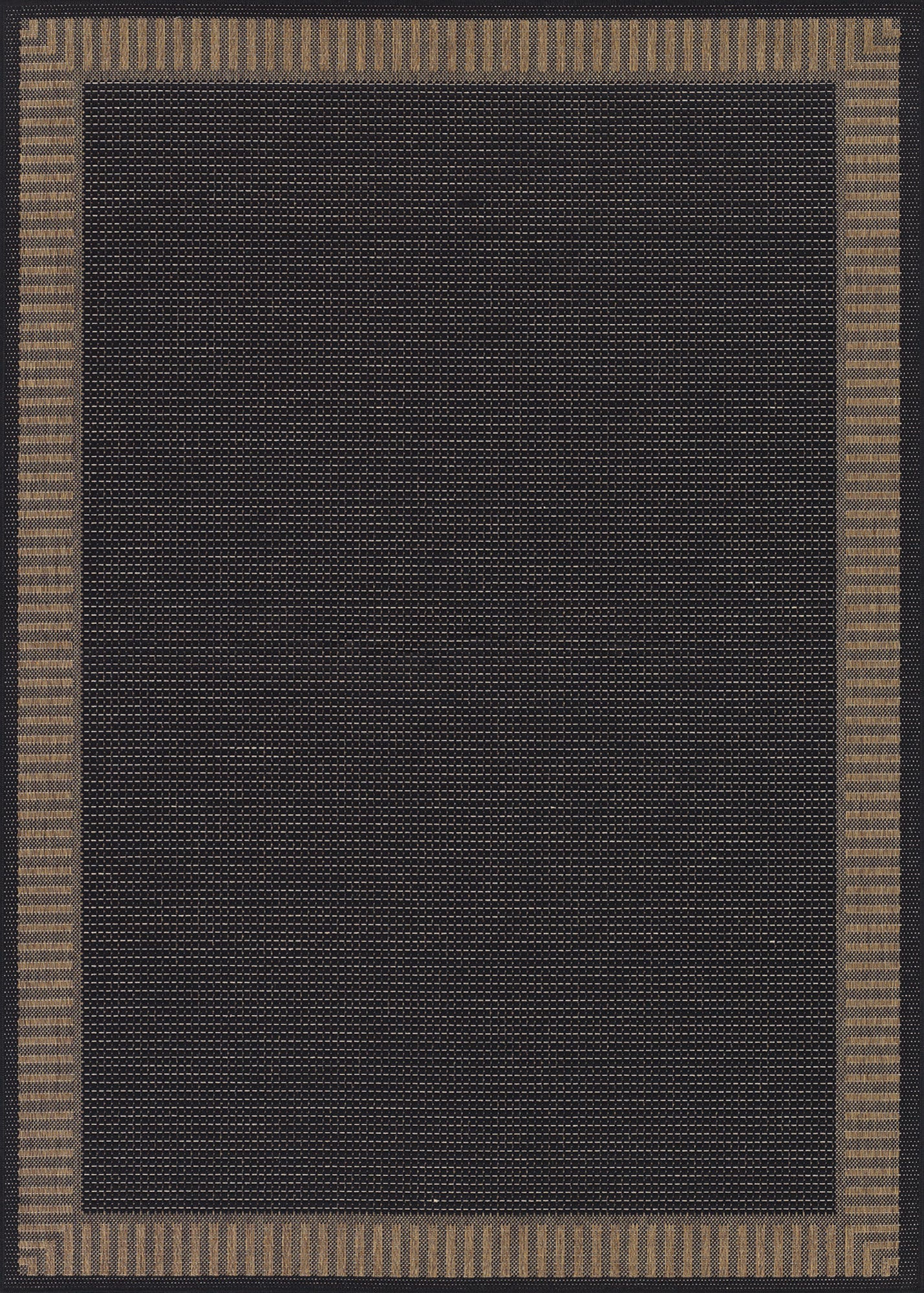 Couristan Recife Wicker Stitch Black-Cocoa Square Rug 7'6" x 7'6"