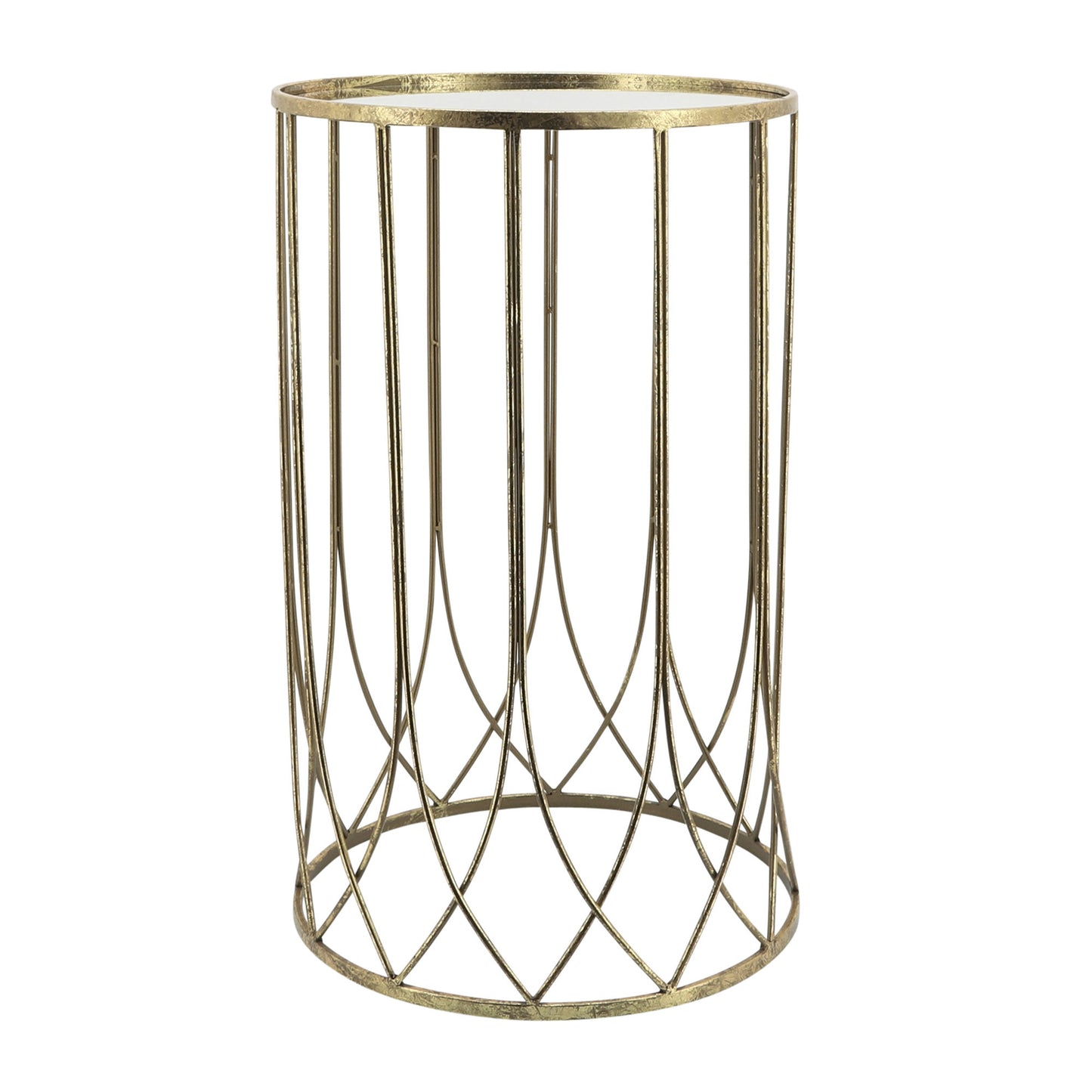 Metal, S/2 22/26"h Side Tables, Gold