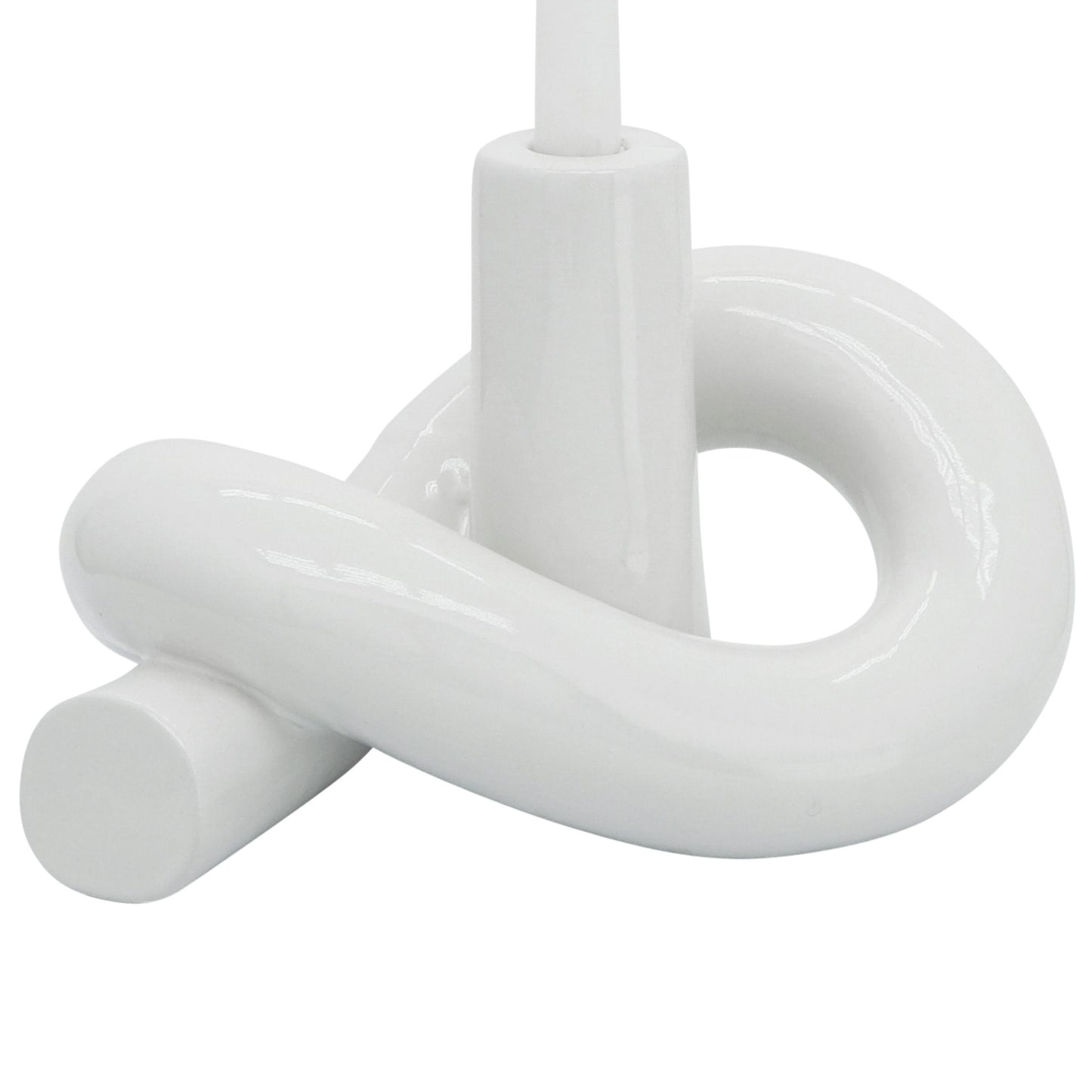 Cer, 6" Loopy Candle Holder, White