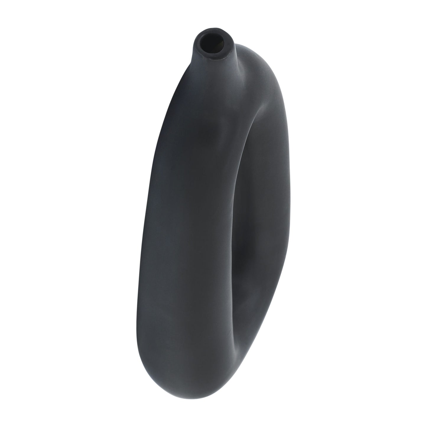Cer, 14"h Open Cut-out Vase, Black